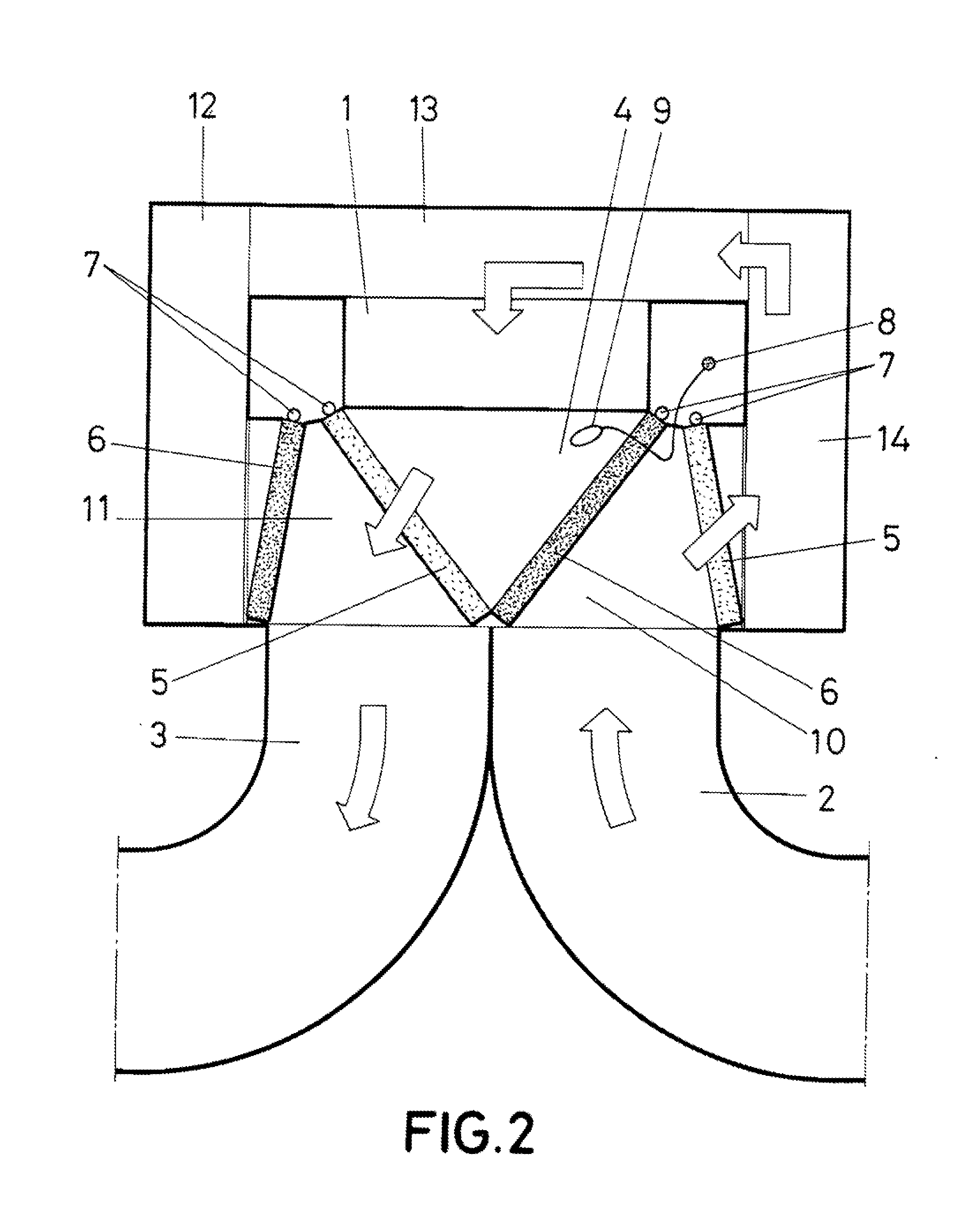 Installation for homogenization of temperature in an enclosure