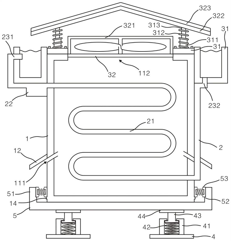 Shockproof and smash-proof water storage type electrical cabinet