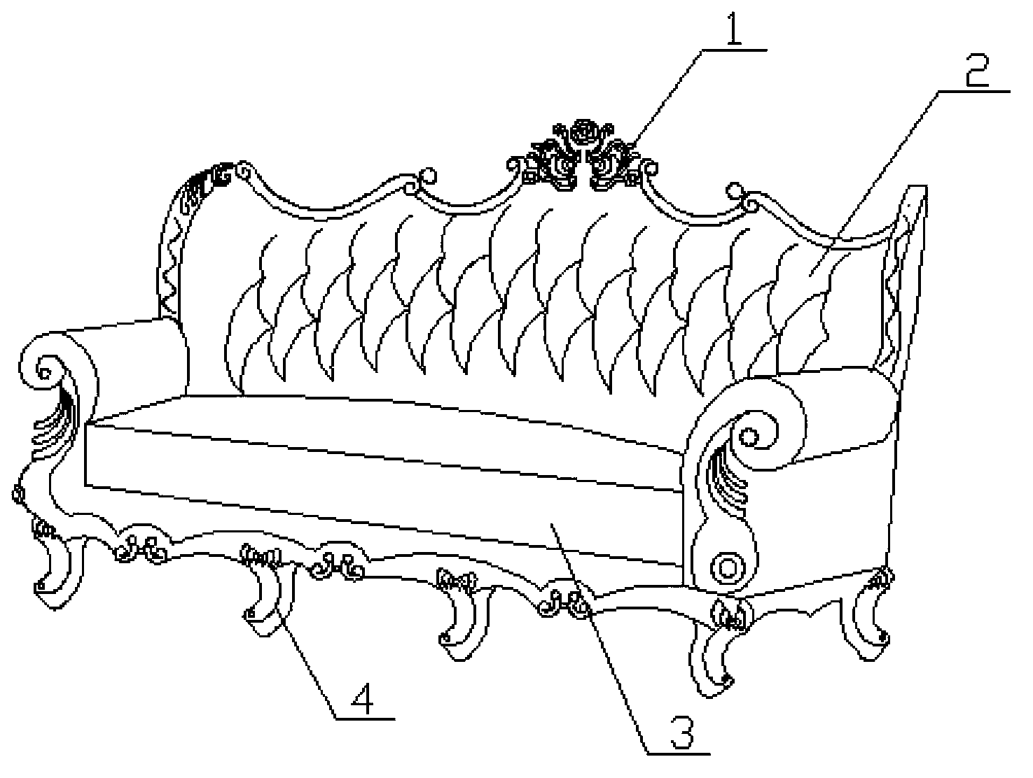 European-style furniture processed by rosewoods and manufacturing method thereof