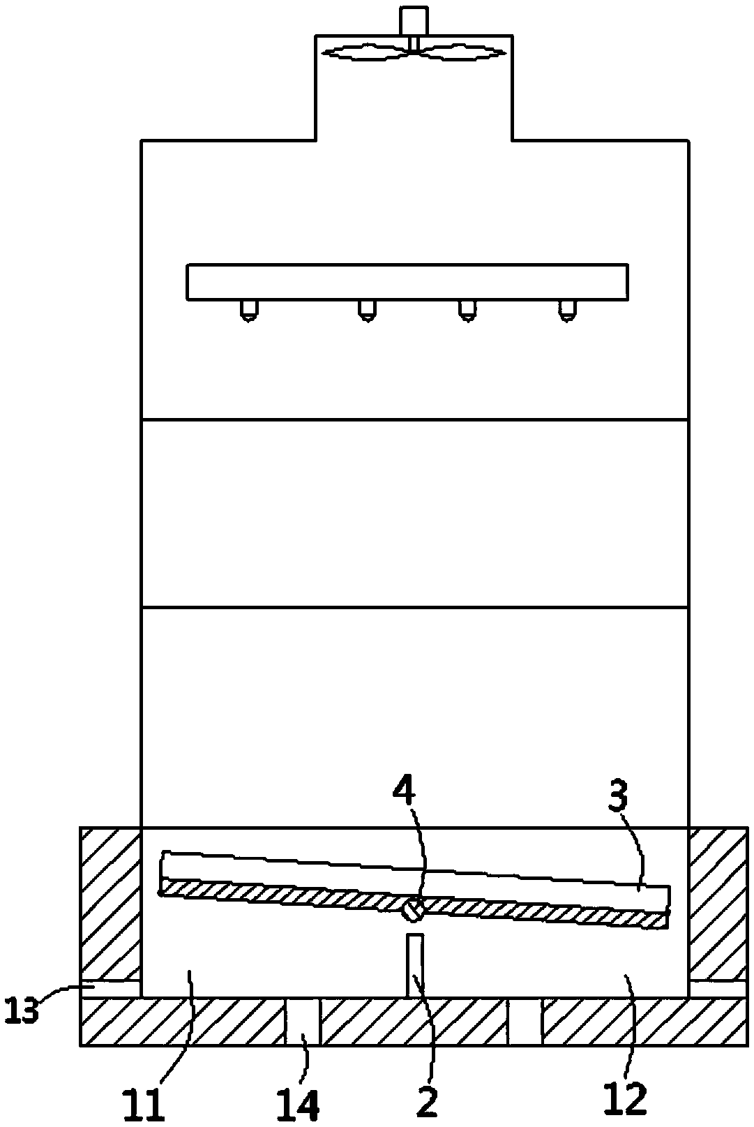 Cooling tower water accumulation tank convenient to clean