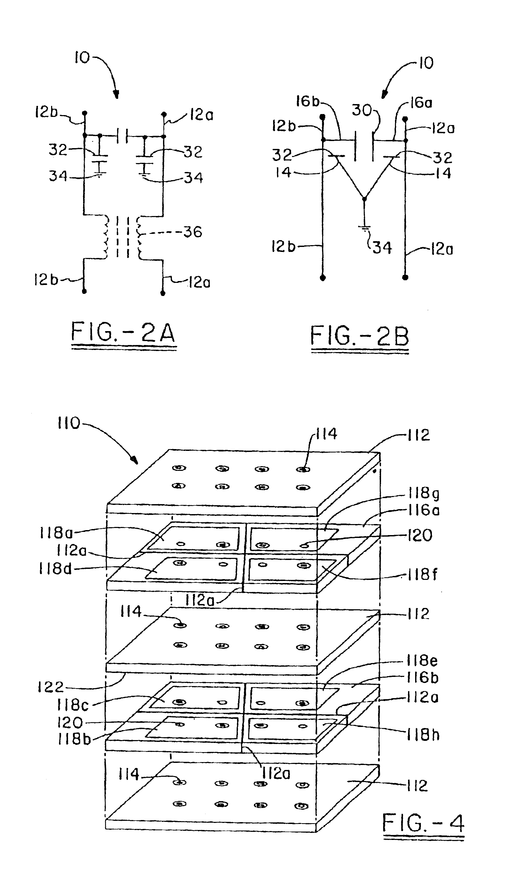 Paired multi-layered dielectric independent passive component architecture resulting in differential and common mode filtering with surge protection in one integrated package