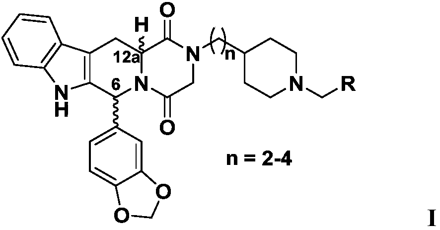 3,4-methylenedioxyphenyl substituted tetrahydro-beta-carboline piperazine dione derivative and uses thereof