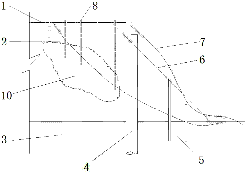 Treatment method and structure of bridge-head foundation sliding settlement