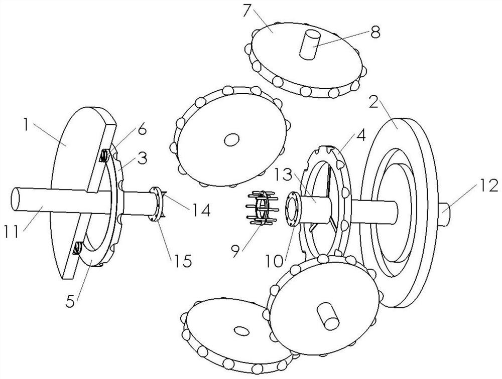 Driving equipment of six-direction full-mechanical intelligent identification running trolley