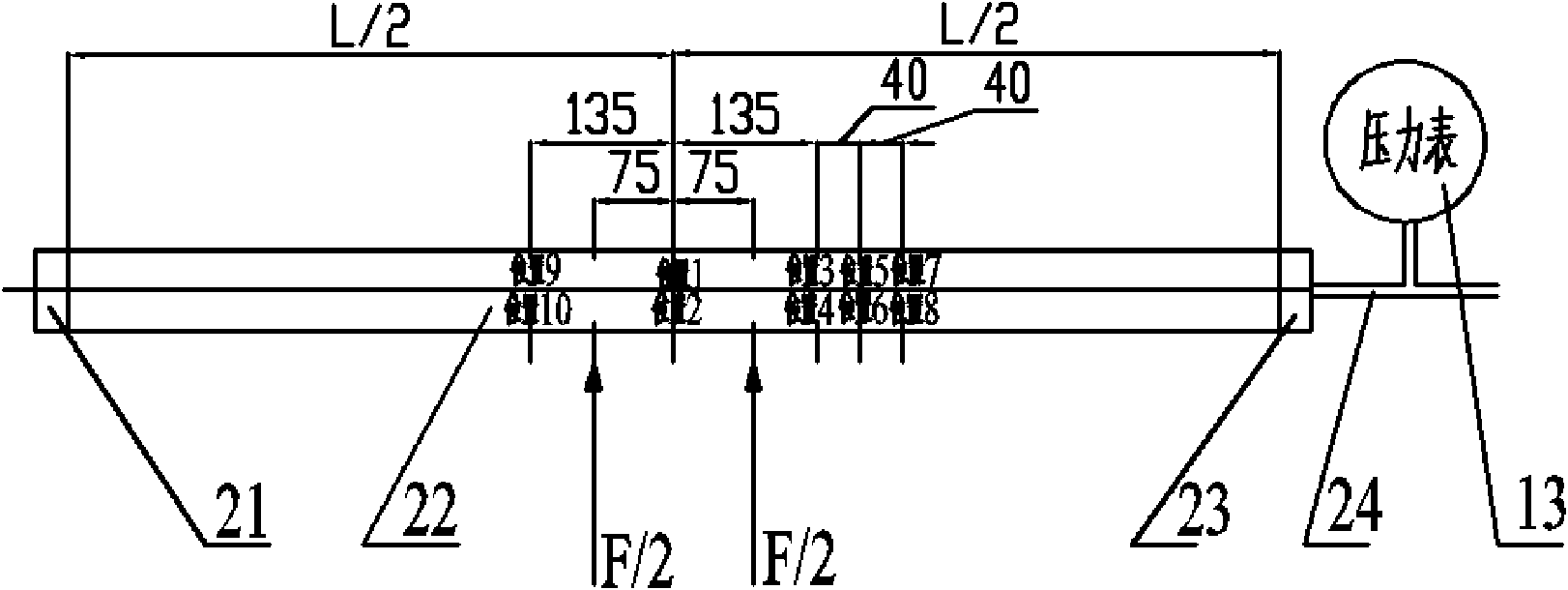 Straight tube multi-axis ratchet wheel strain testing system and method