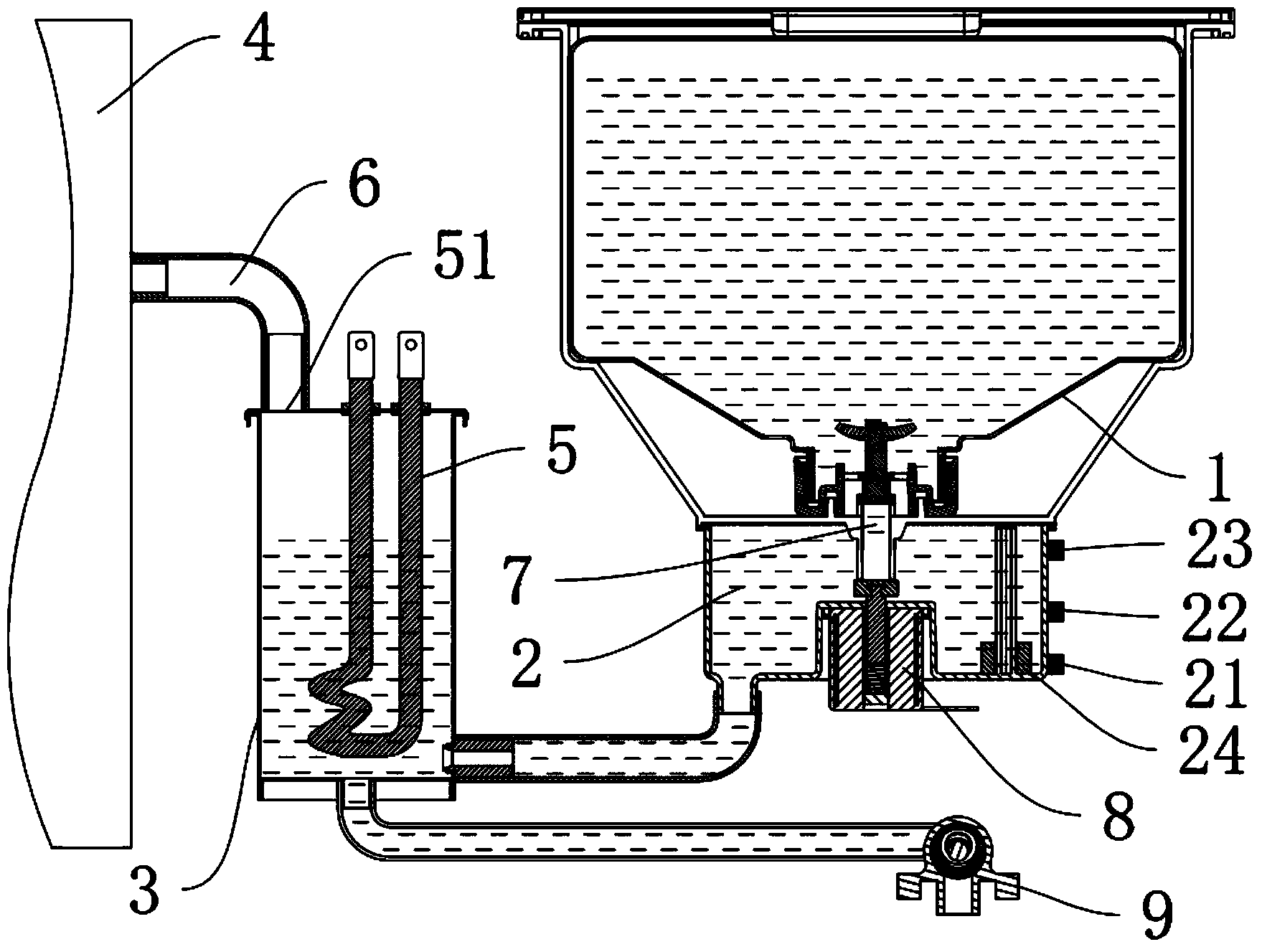 Steamer with solenoid valve water supply device