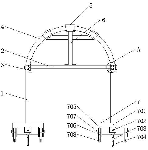 Fixing device capable of preventing snow cover accumulation for agricultural greenhouse