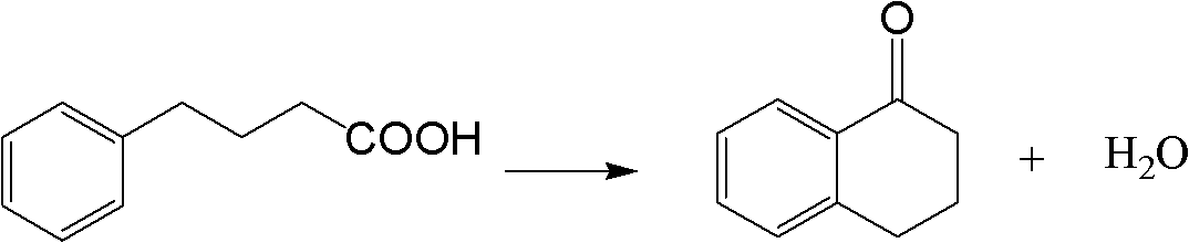Method for synthesizing Alpha-tetralone through 4-phenylbutyric acid in catalytic way