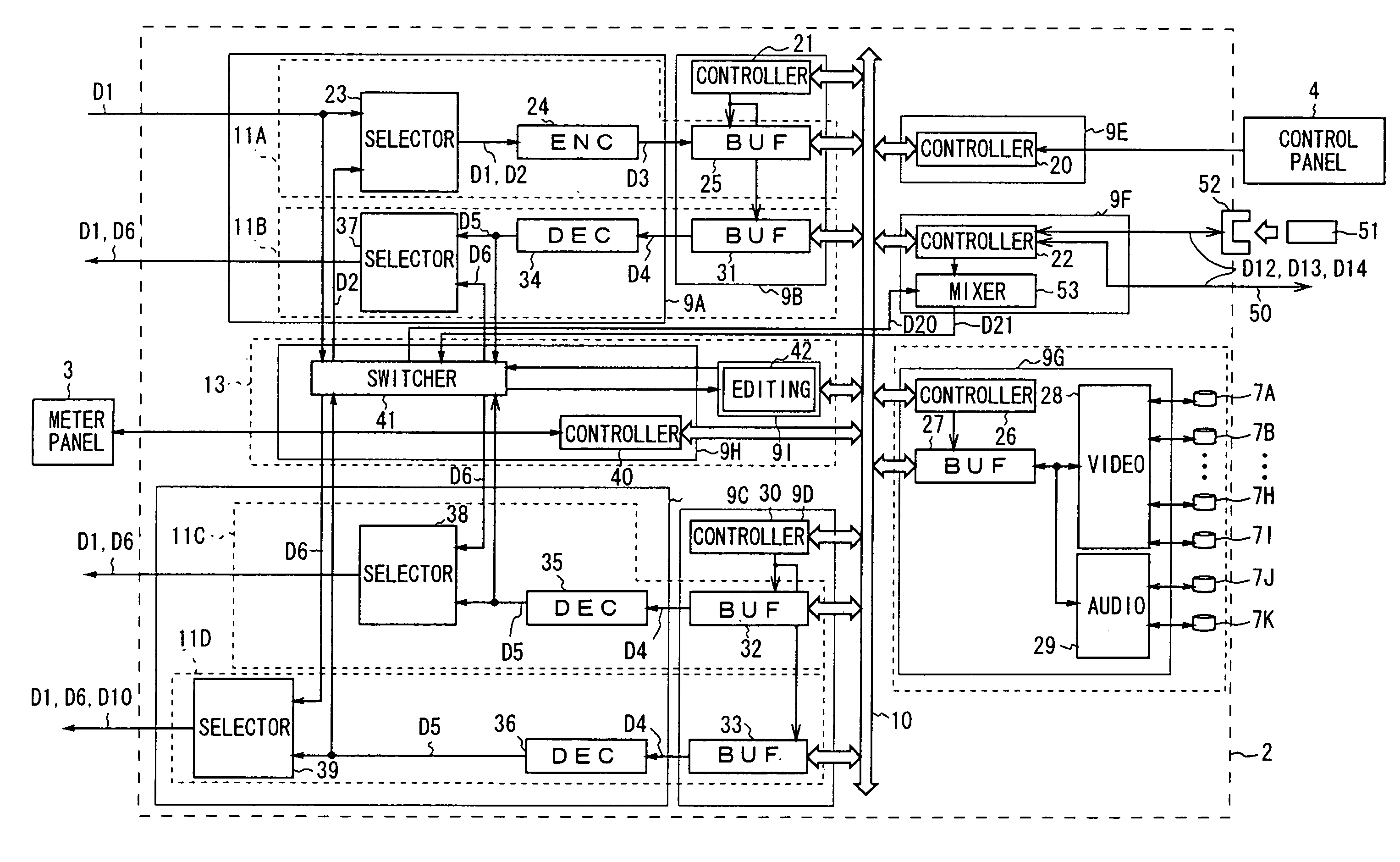 Data recorder-reproducer and bit map data processing method, control program processing method and setting data processing method of data recorder-reproducer