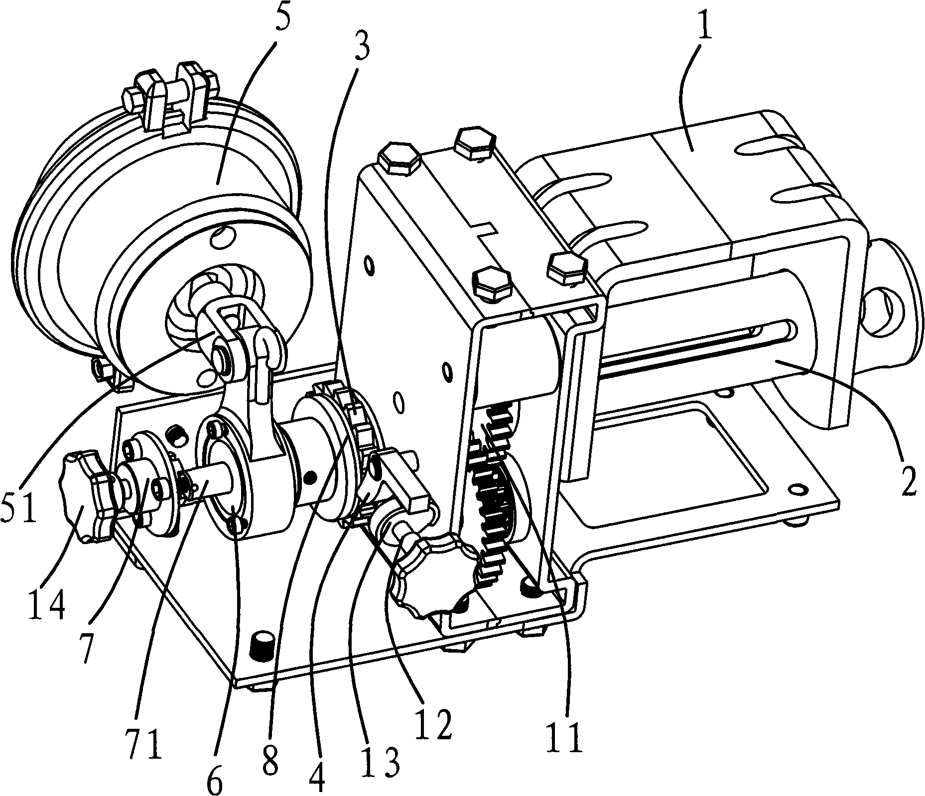 Automatic winding and unwinding device for winch