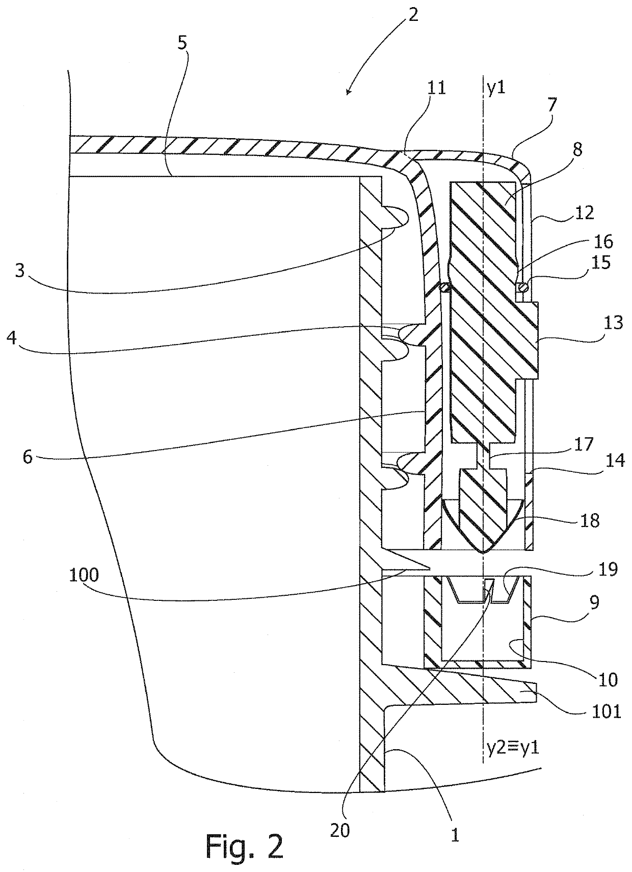 Plastic bottle equipped with a tamperproof device after its opening