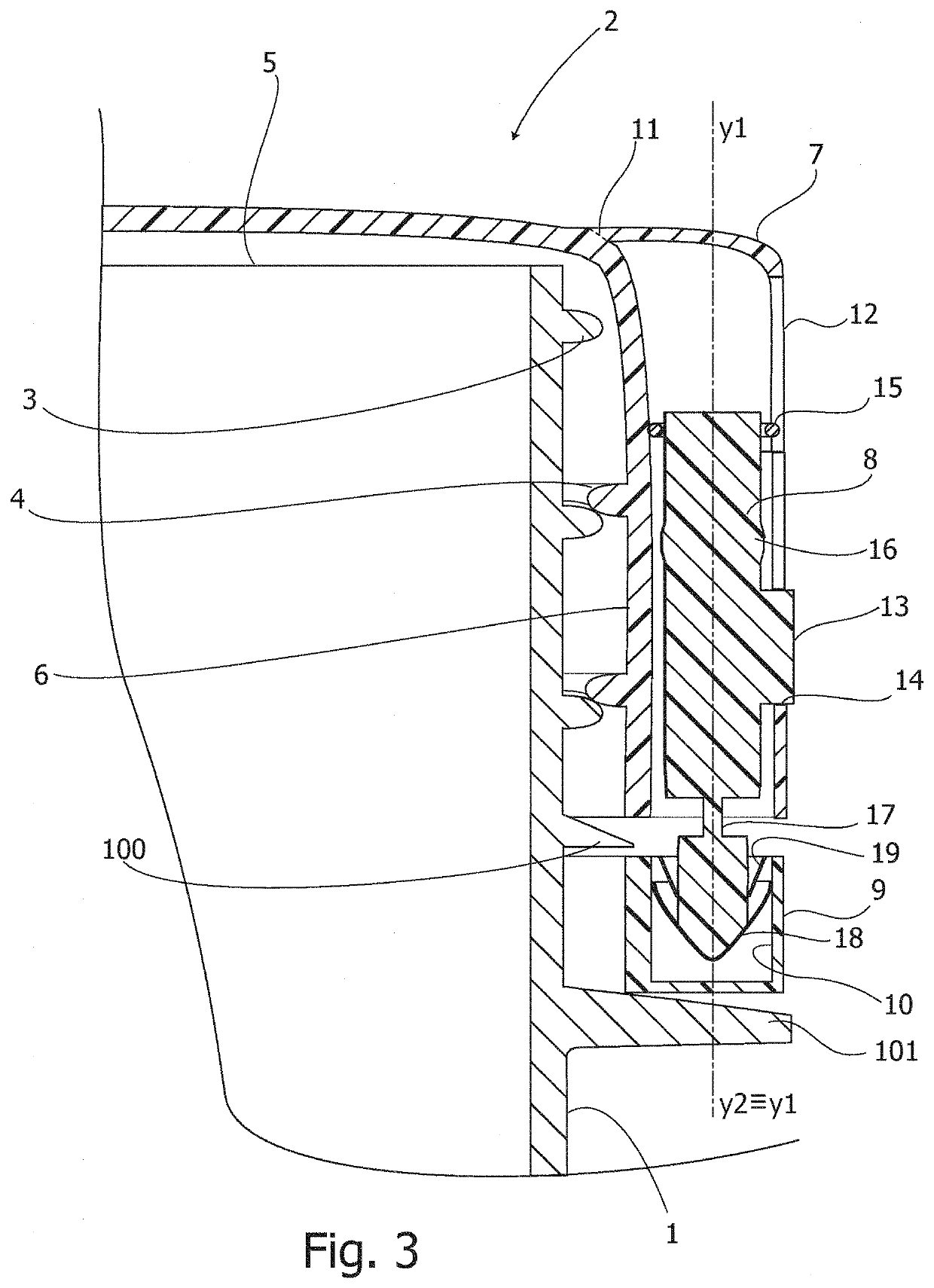 Plastic bottle equipped with a tamperproof device after its opening