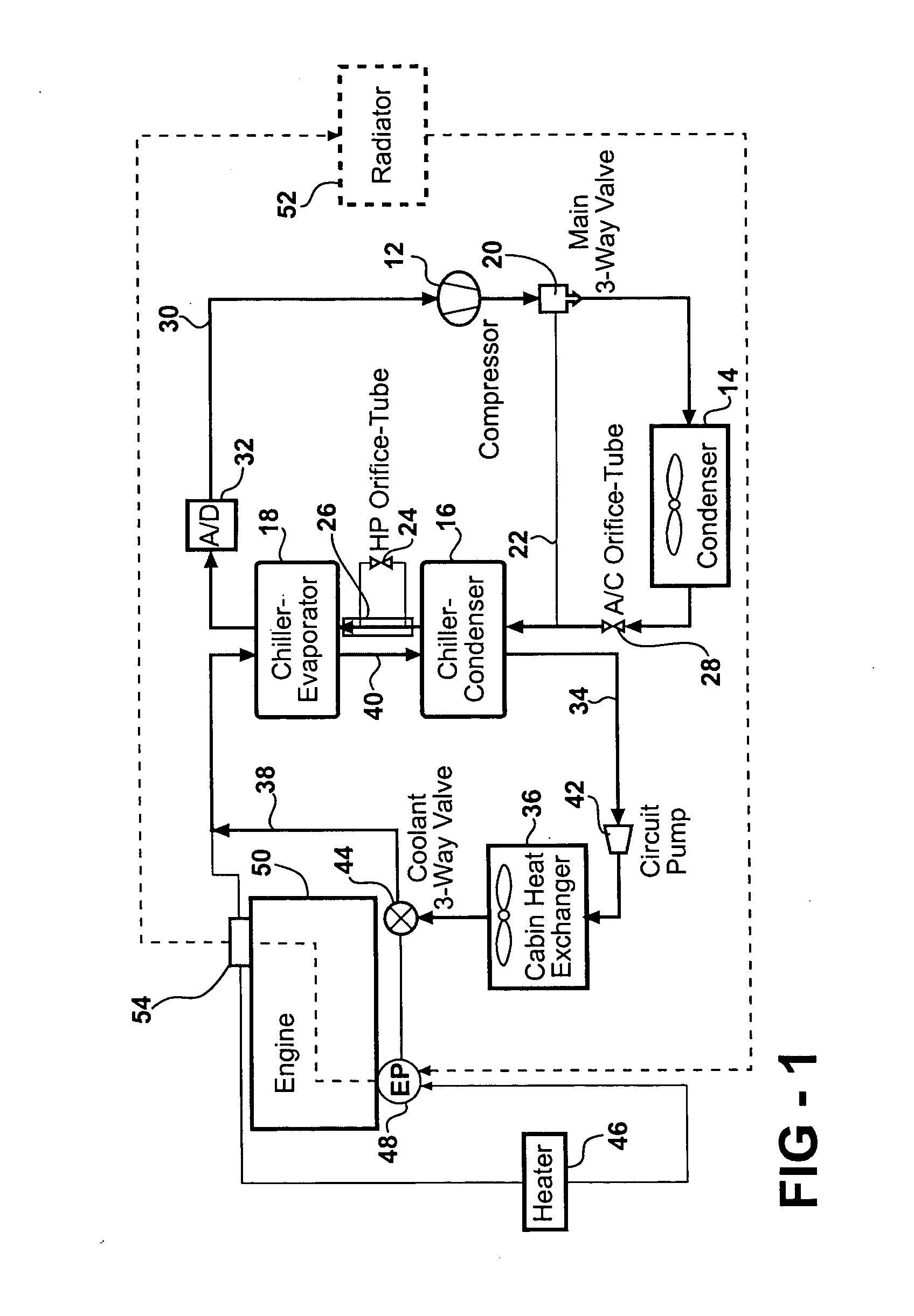 Heat pump with secondary loop air-conditioning system