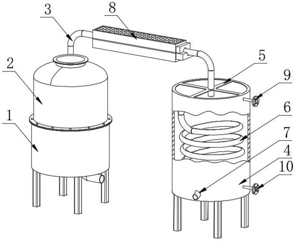A raw material extraction device for cosmetic production