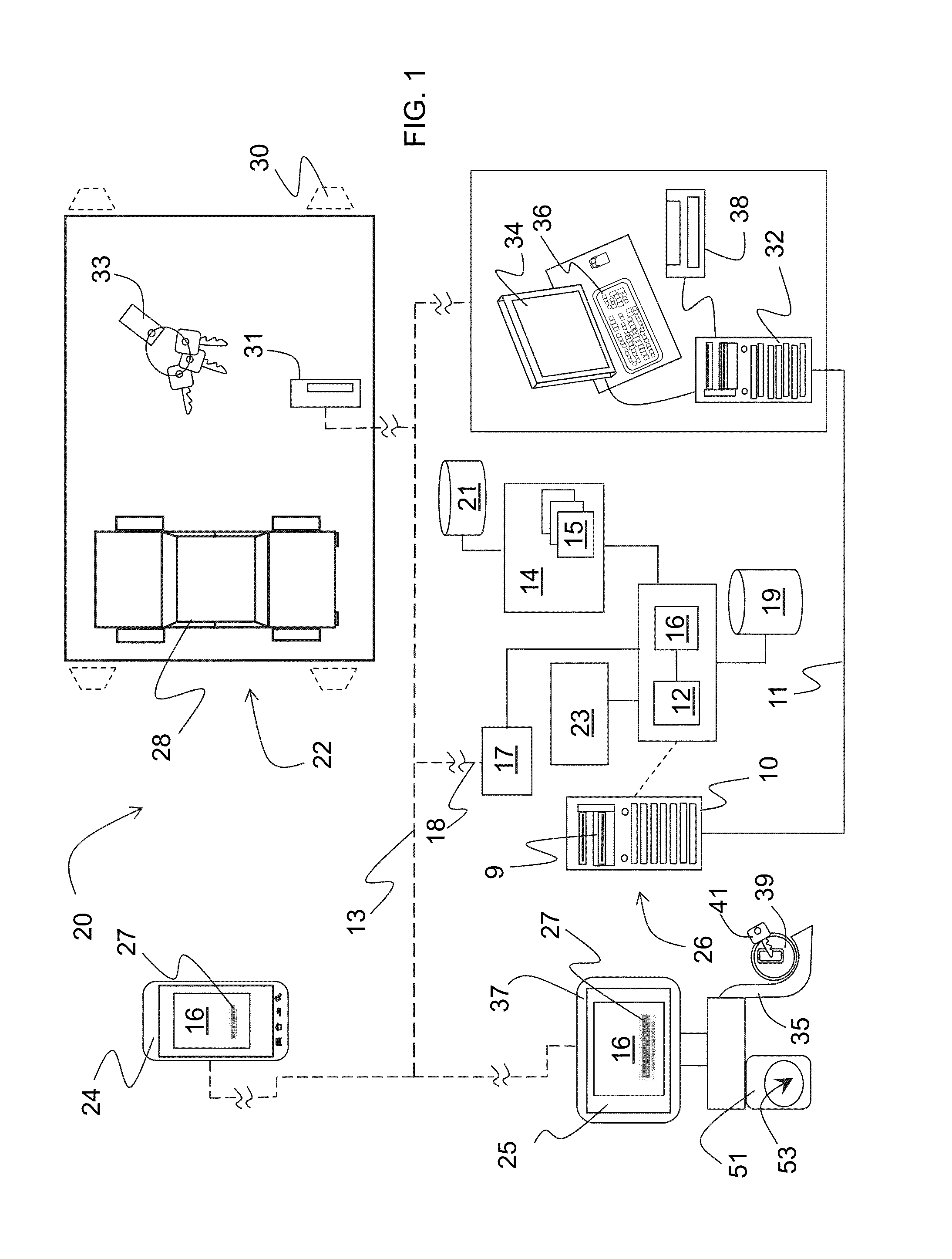Software application for the automated drop-off and pick-up of a service item at a service facility