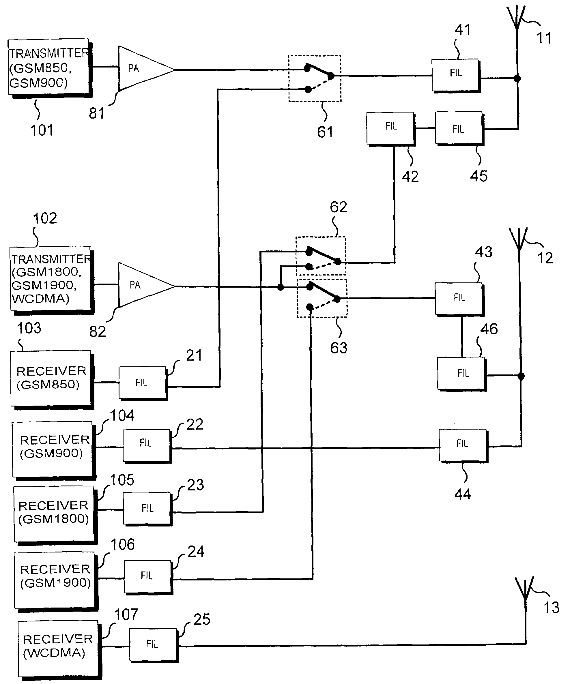 Antenna arrangement and mobile terminal device