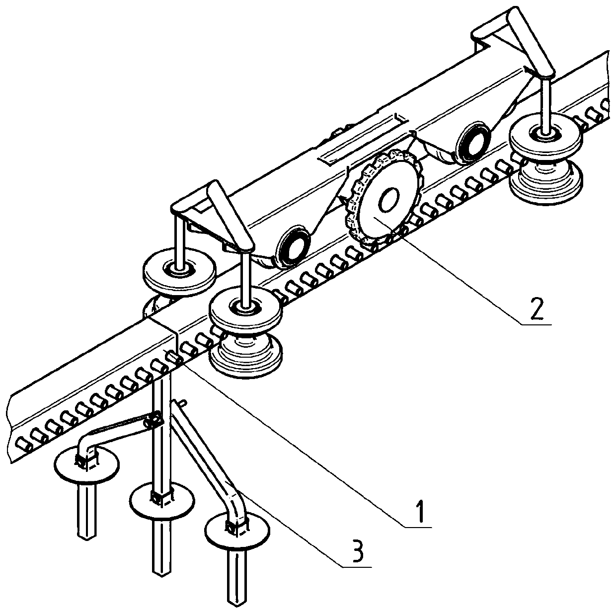 A kind of sleeper-ladder double-drive forestry mountain monorail car track