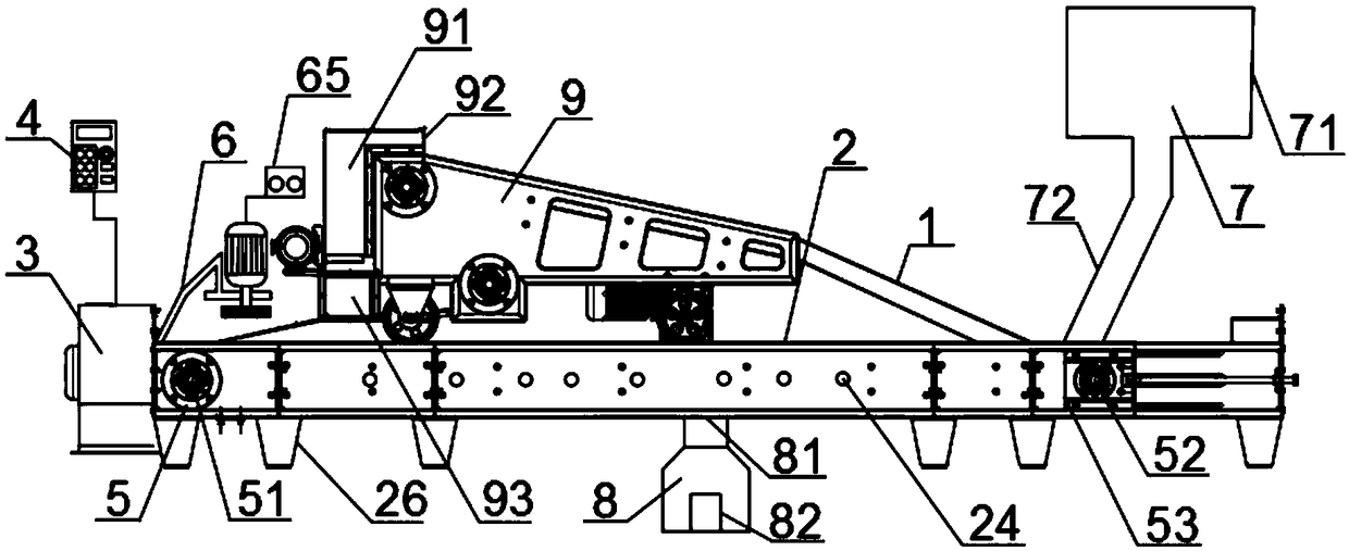 Rice conveying device achieving flexible and convenient loading