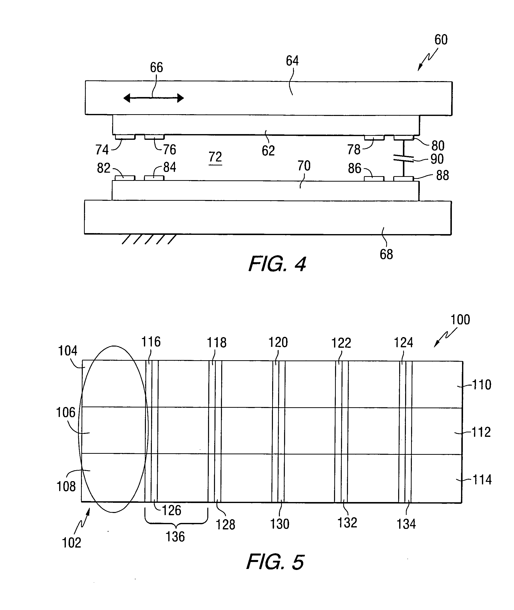 Elevated electrodes for probe position sensing