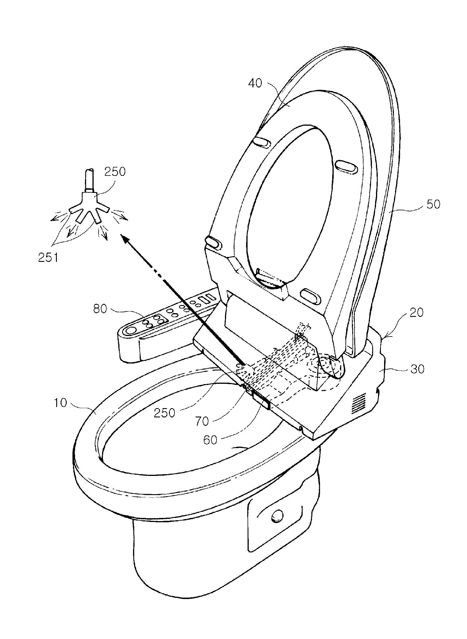 Flow path control device of toilet bidet and toilet bidet having the same