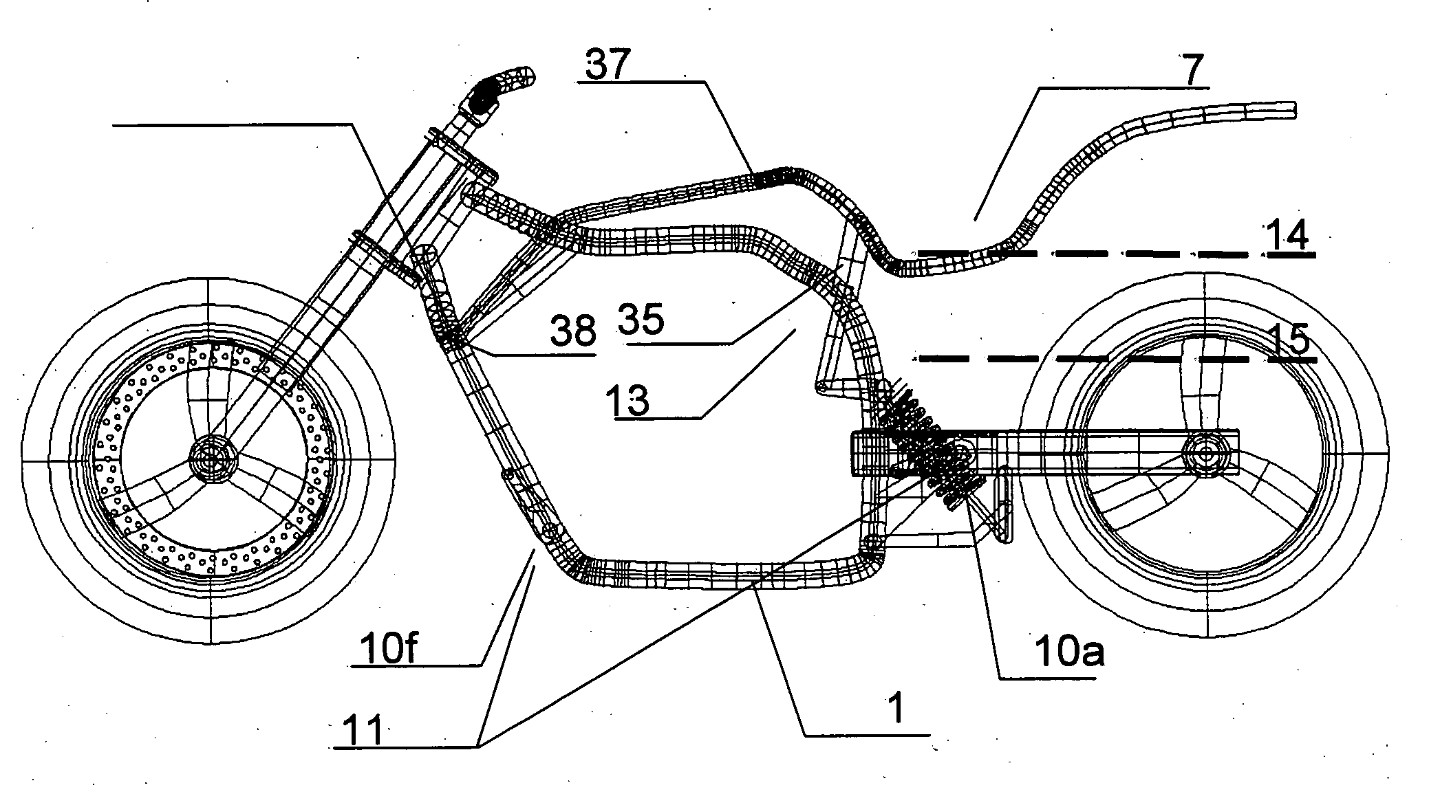 Motorcycle for adjustable riding postures