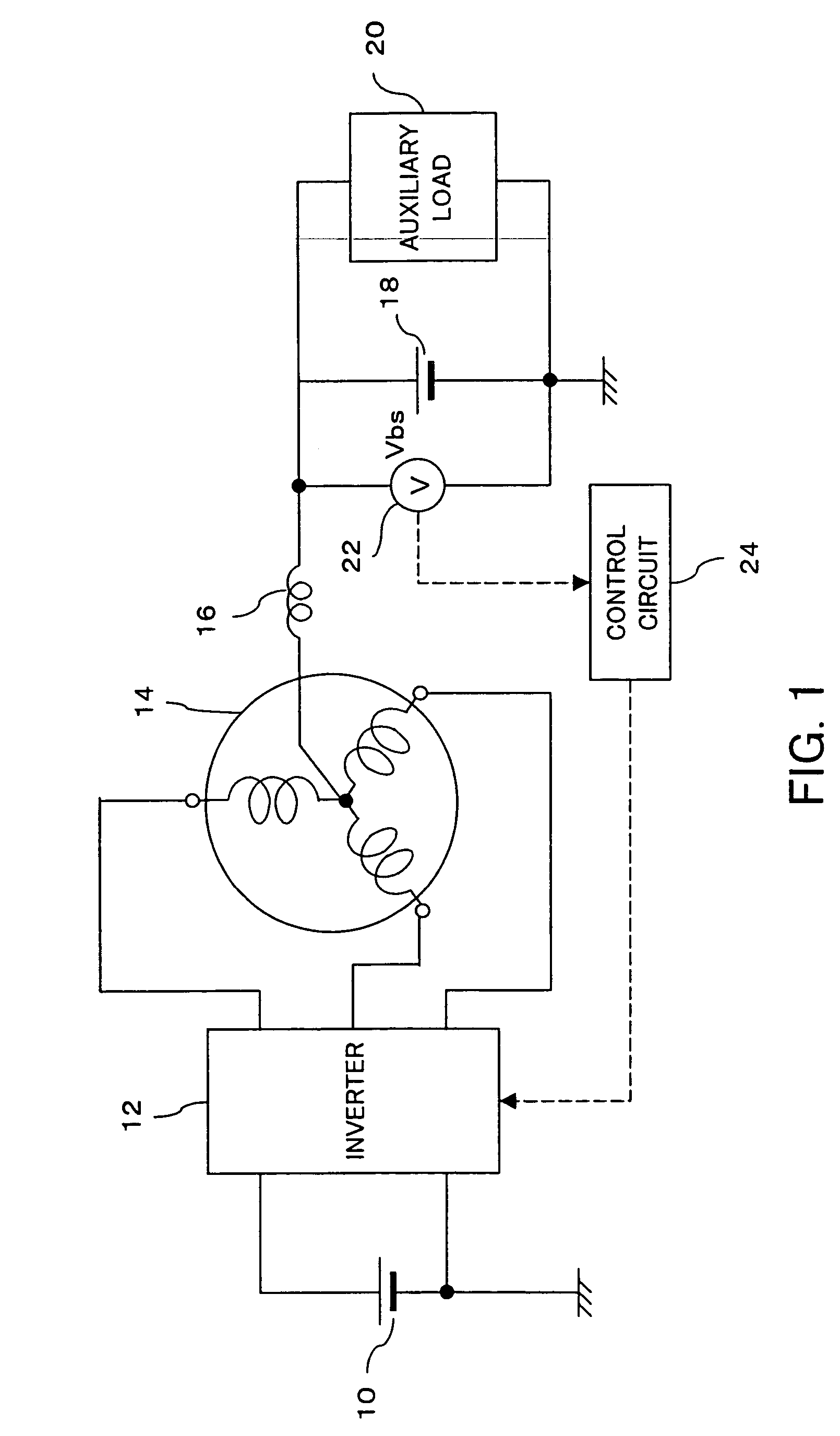 Method and system for detecting the disconnection of an auxiliary power supply from a poly-phase motor