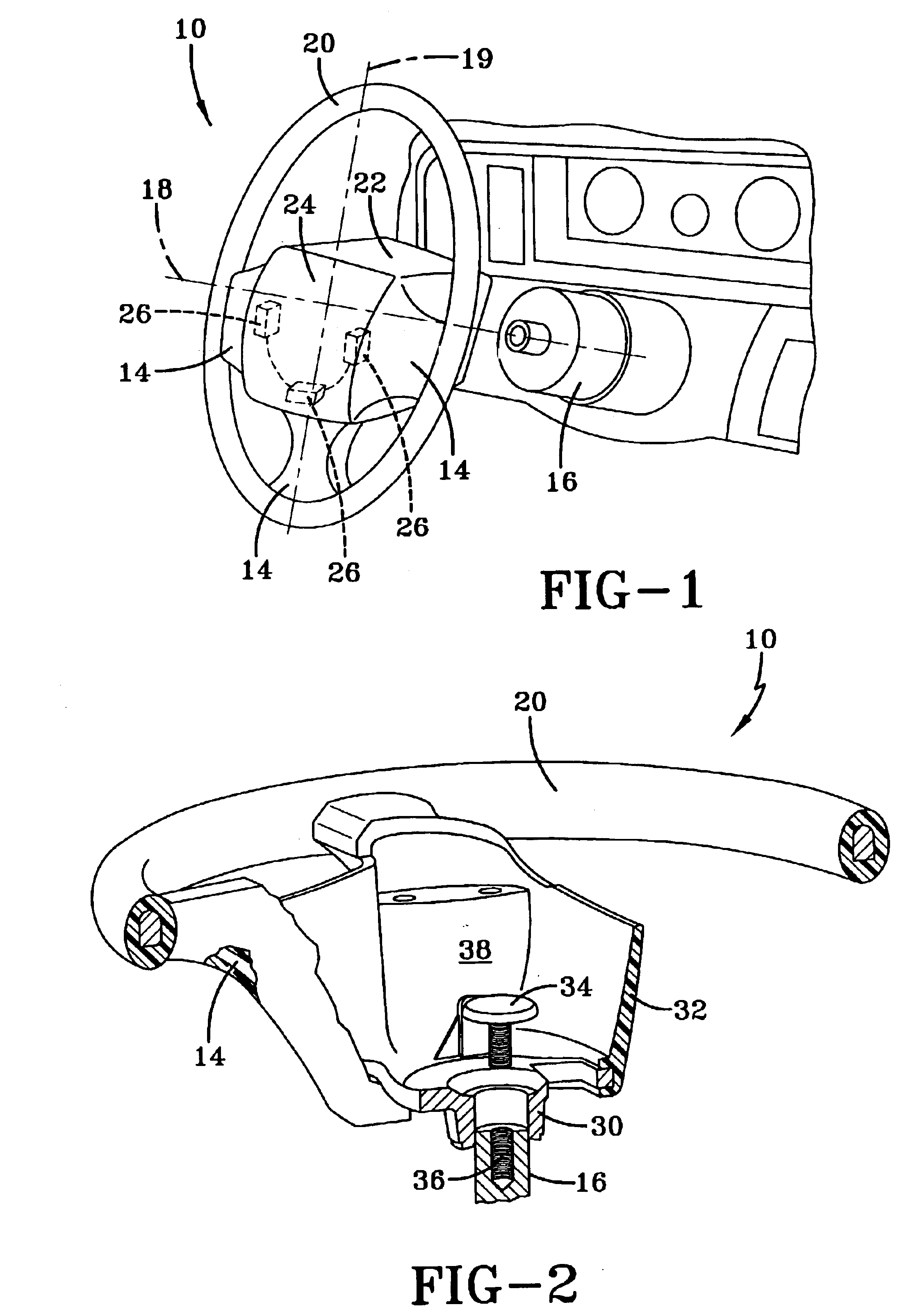 Switch assembly for an airbag module attachment