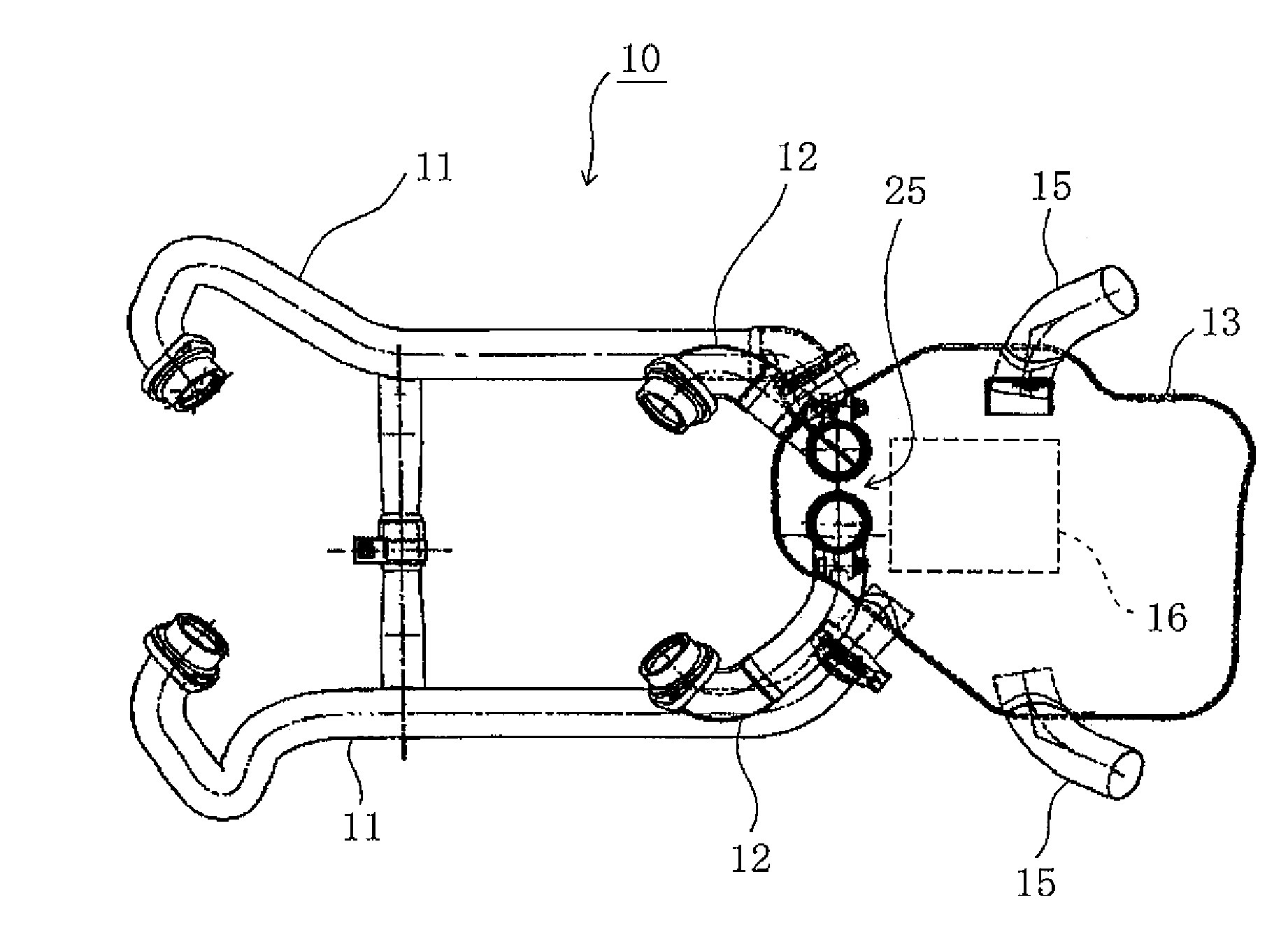 Exhaust system of motorcycle and motorcycle including exhaust system