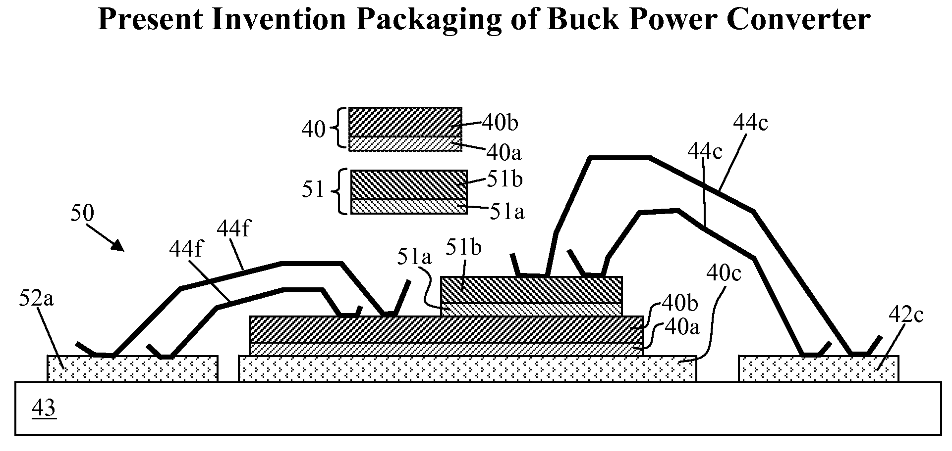 Multi-die DC-DC buck power converter with efficient packaging