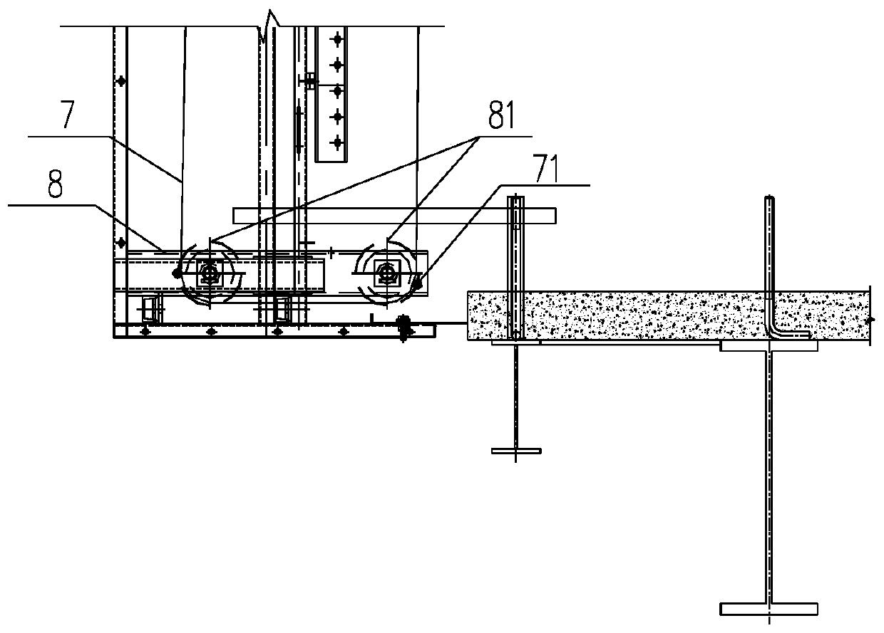 Light self-climbing shield frame system and construction method thereof