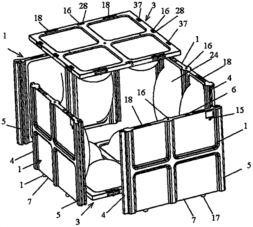 Assembly side plate of transfer container capable of unloading and expanding and with damping system