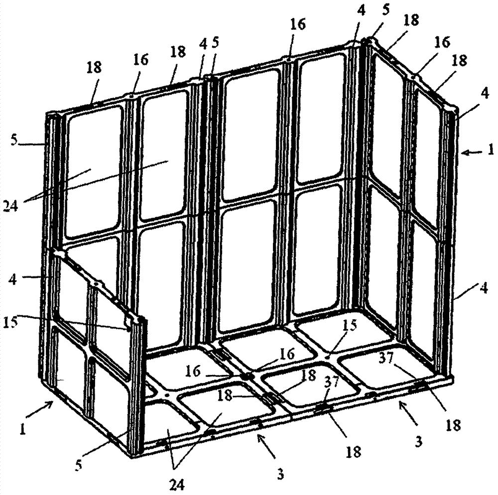 Assembly side plate of transfer container capable of unloading and expanding and with damping system