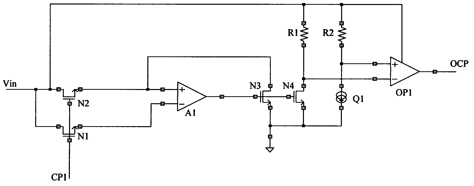 Over-current detection circuit and method for power switch tube