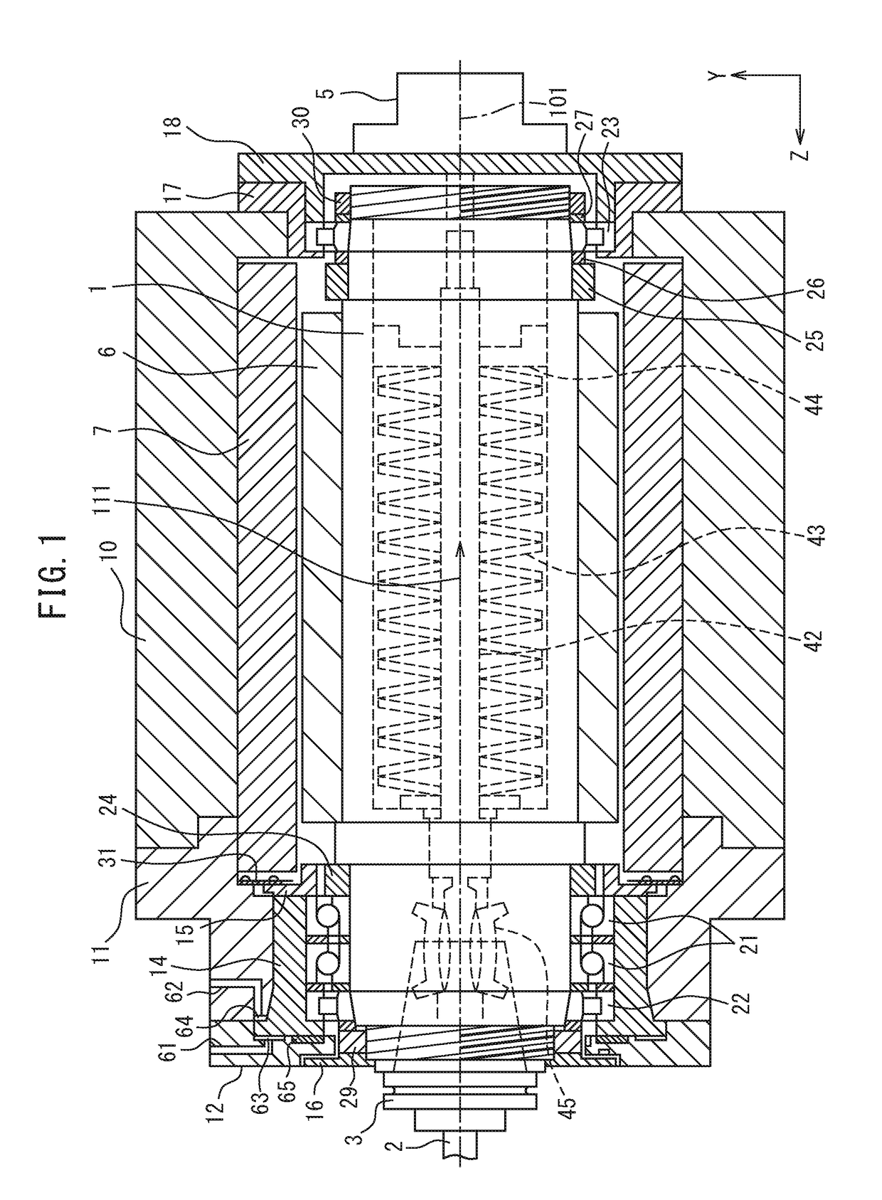 Main spindle device for machine tool and machine tool