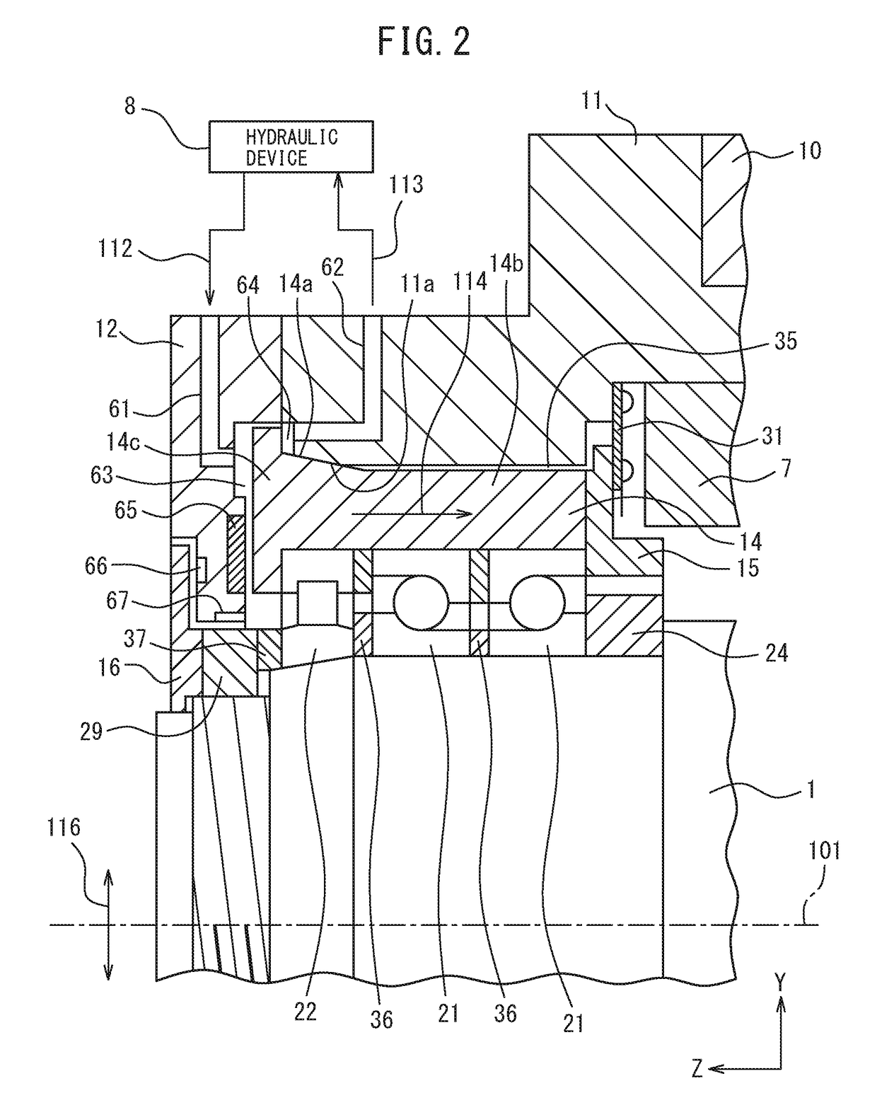 Main spindle device for machine tool and machine tool