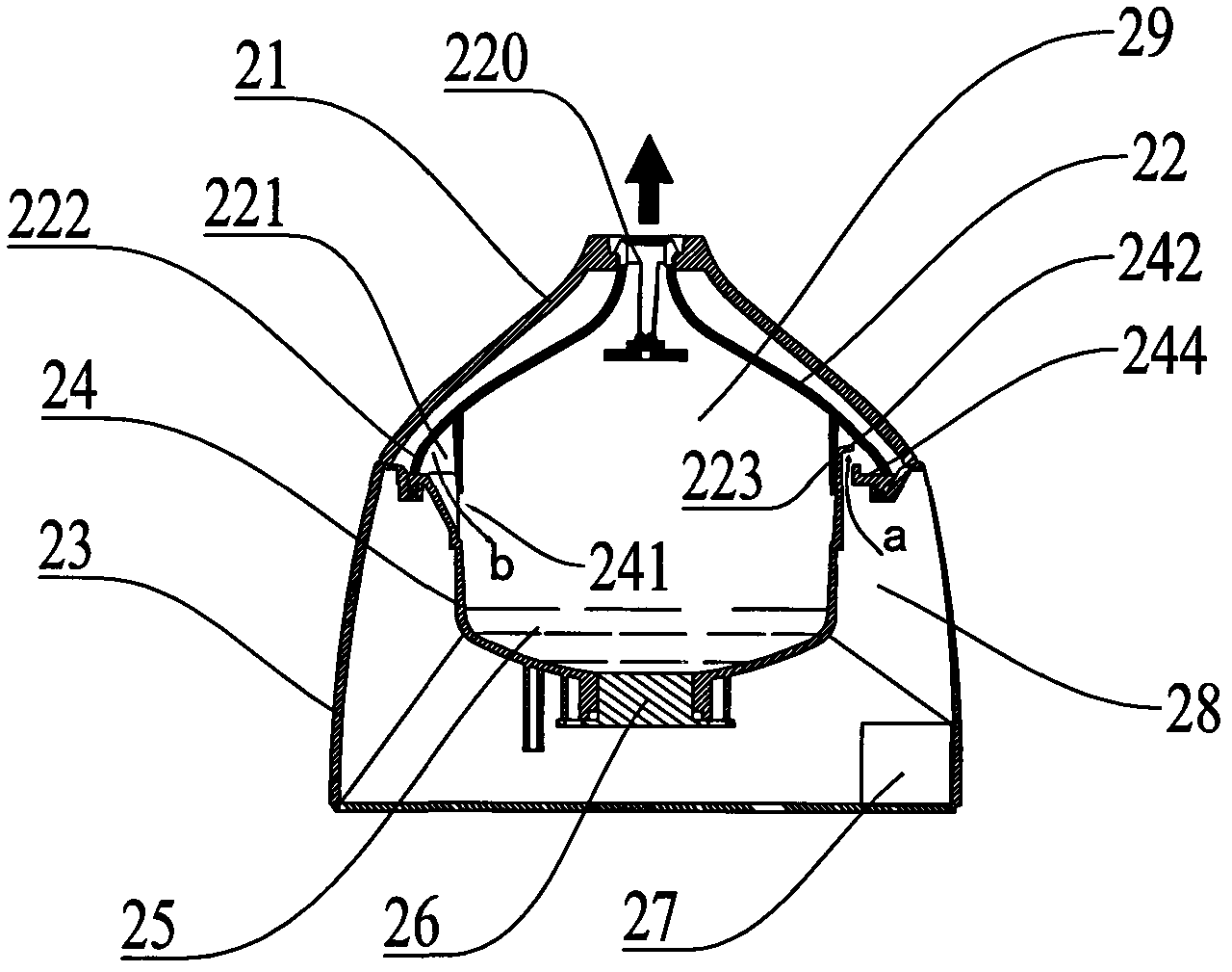 Desk type atomizer with novel structure