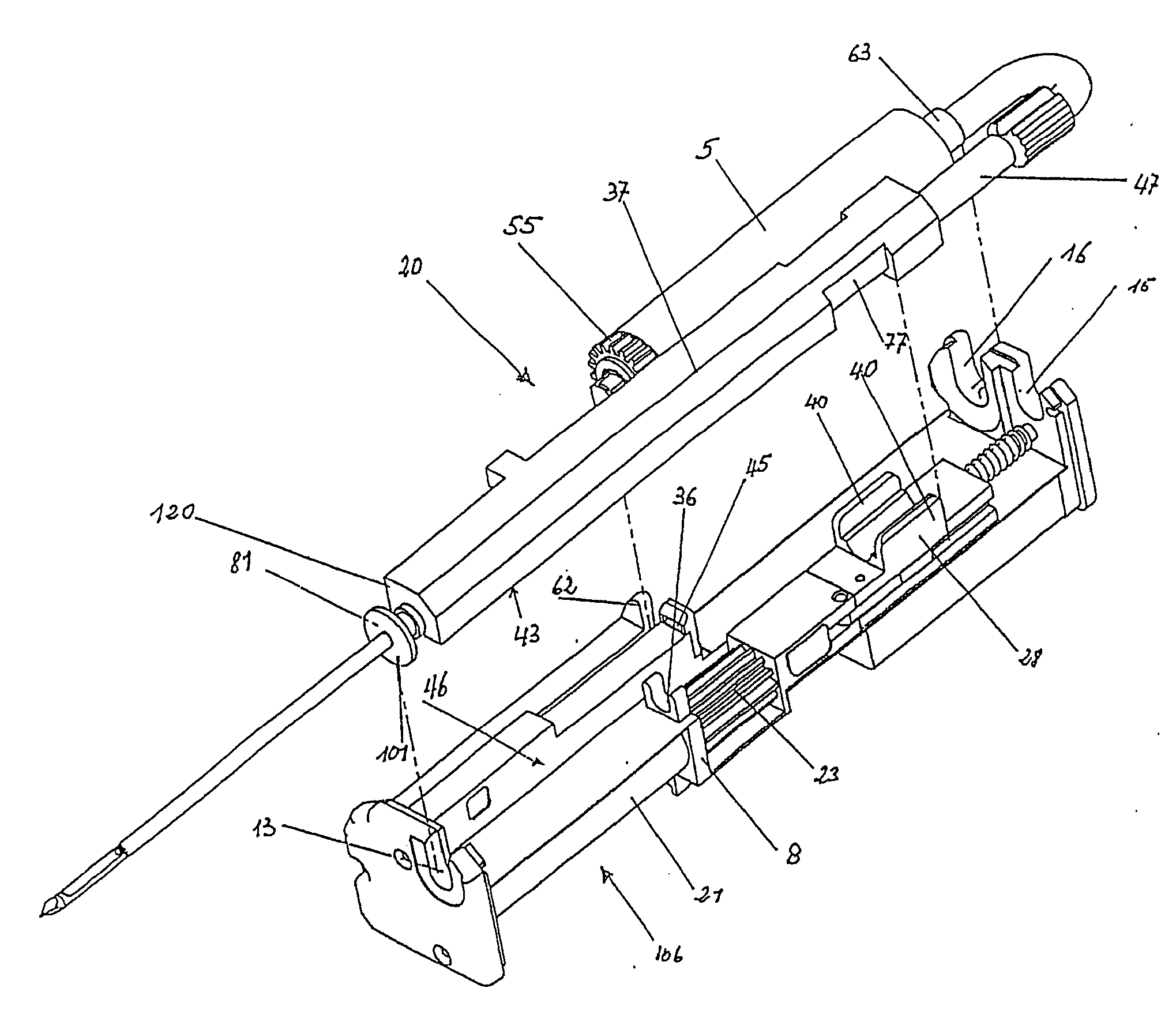 Biopsy device for removing tissue specimens using a vacuum