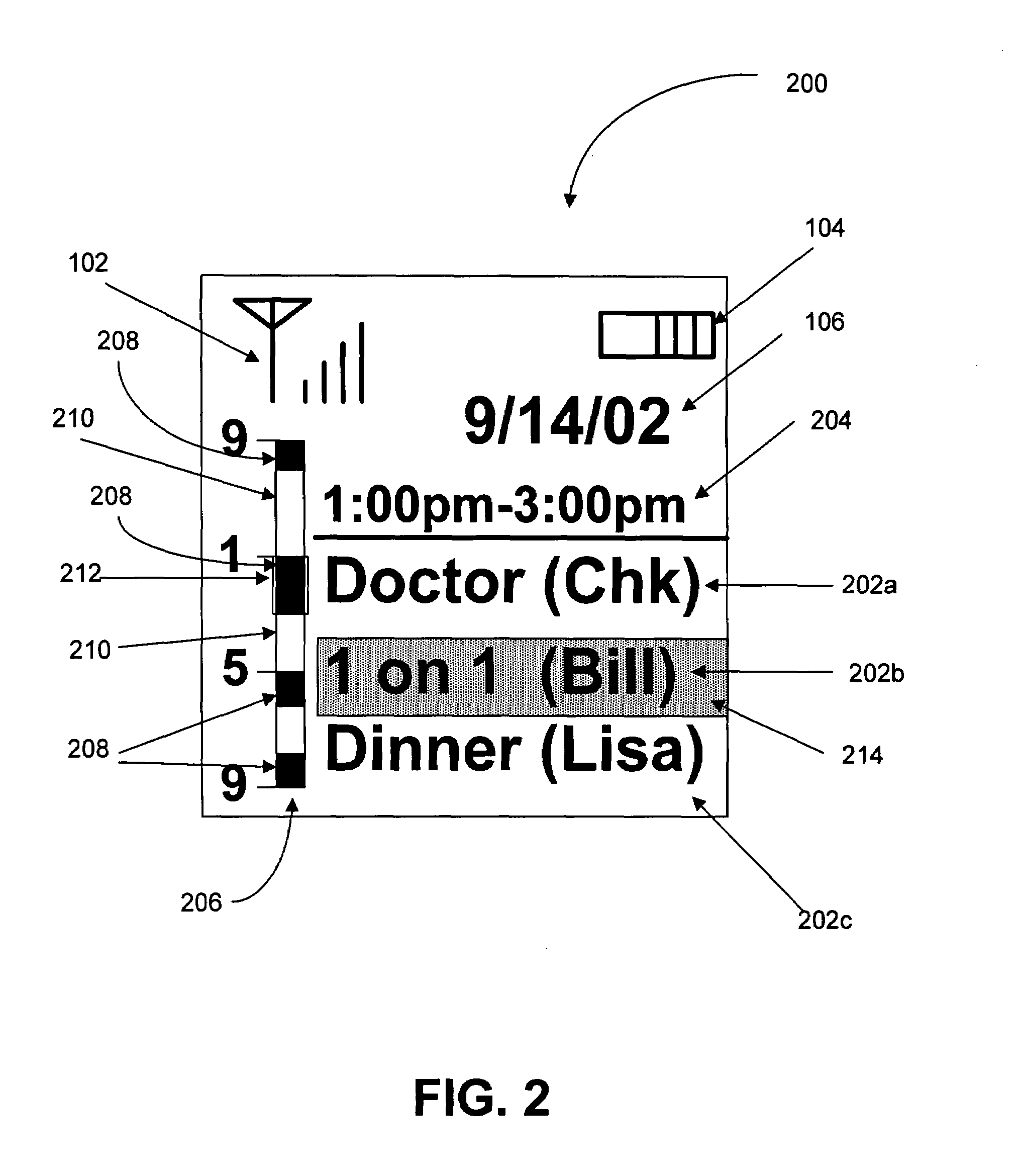 System and method for presenting time related data on a small screen device