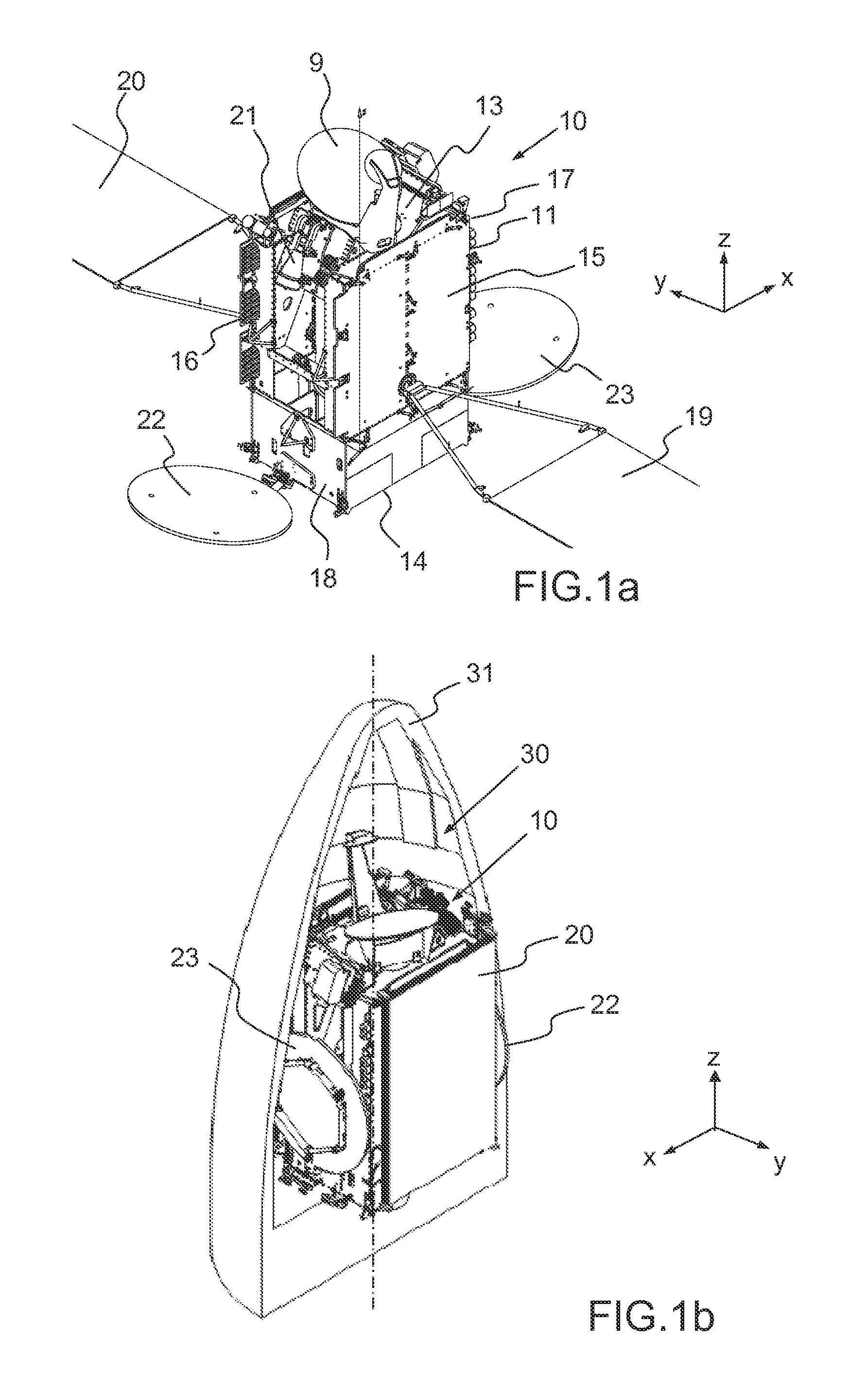 Satellite with deployable payload modules