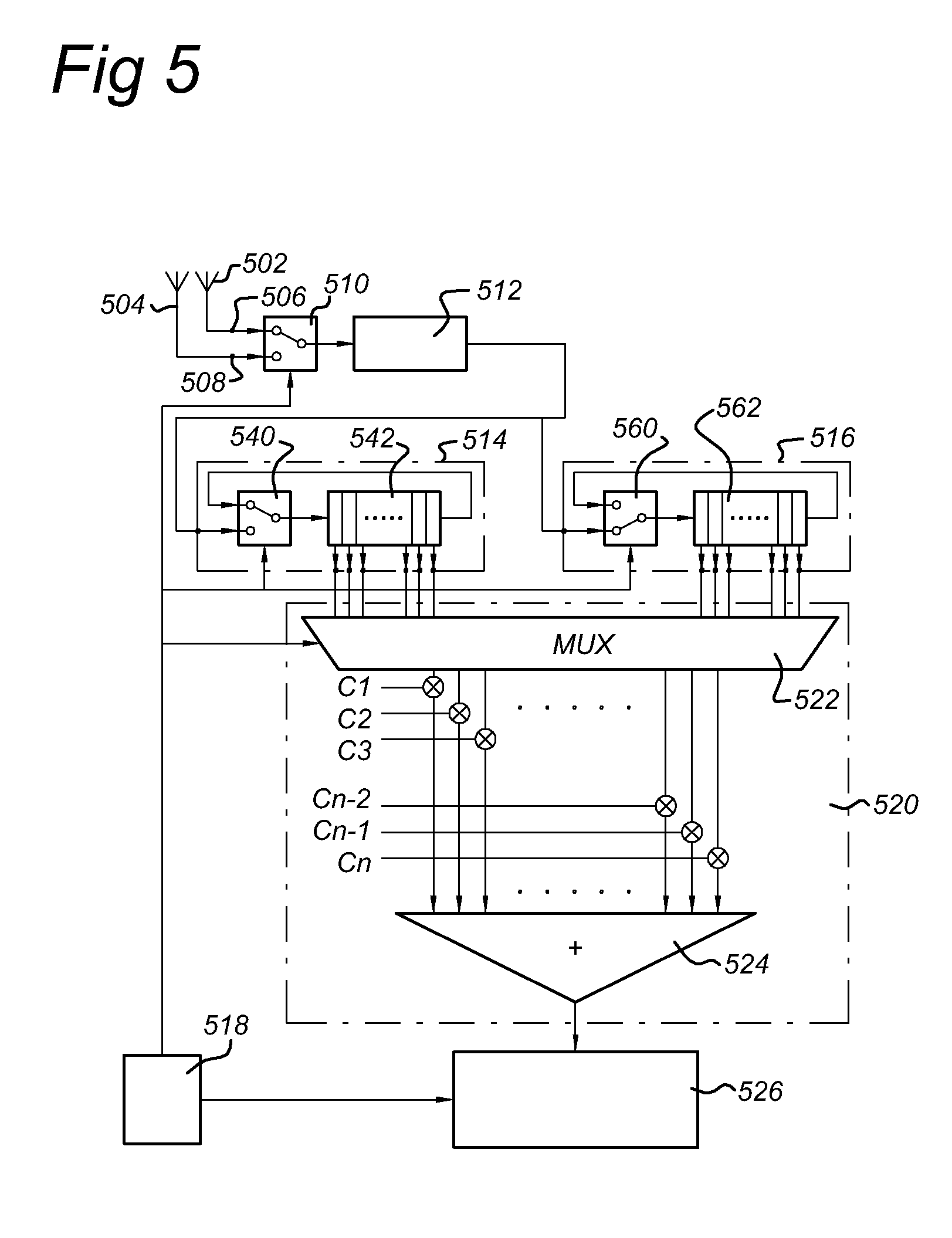 Arrangement for determining a characteristic form of an input signal