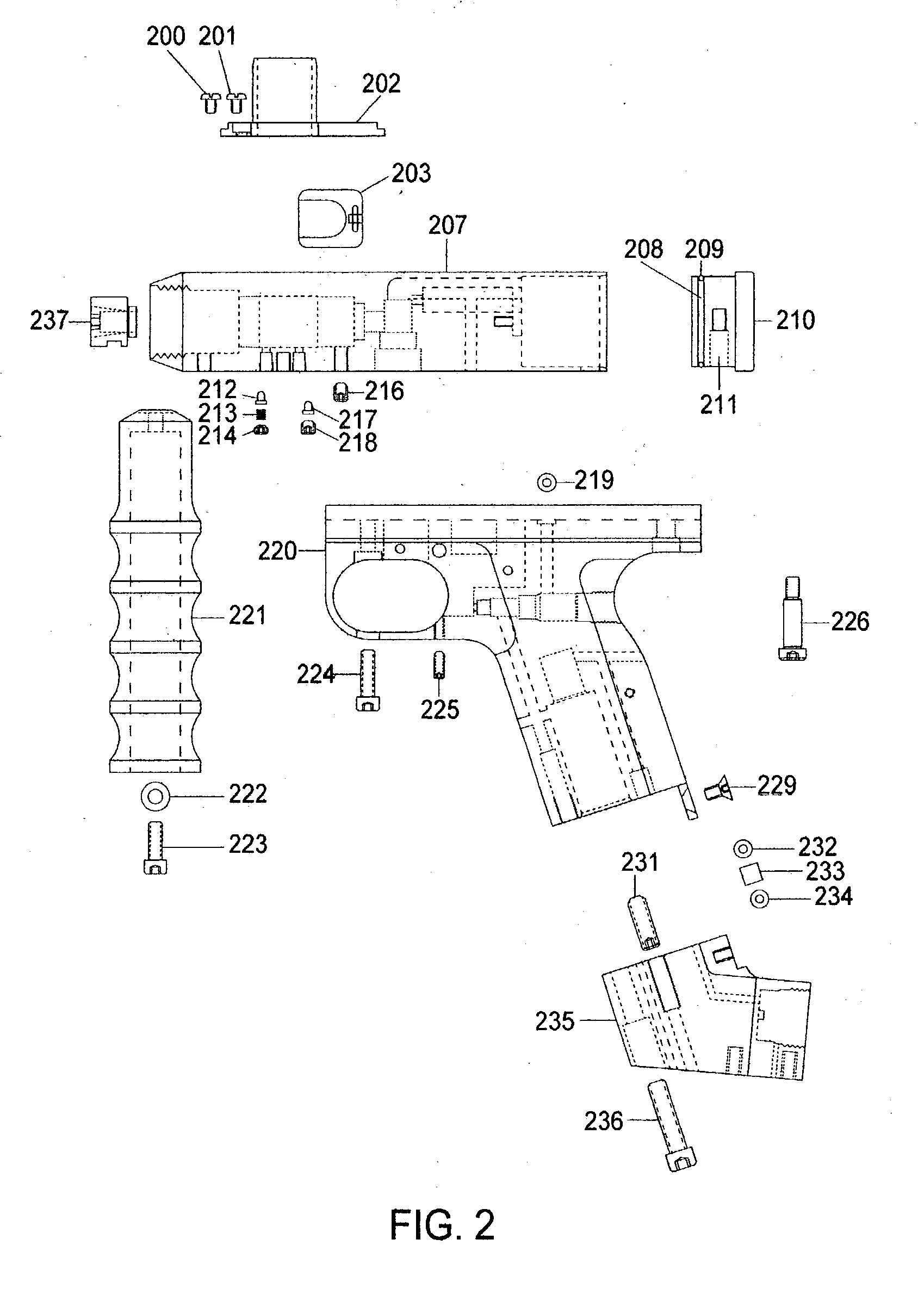 Pneumatic projectile launching apparatus with partition-loading apparatus