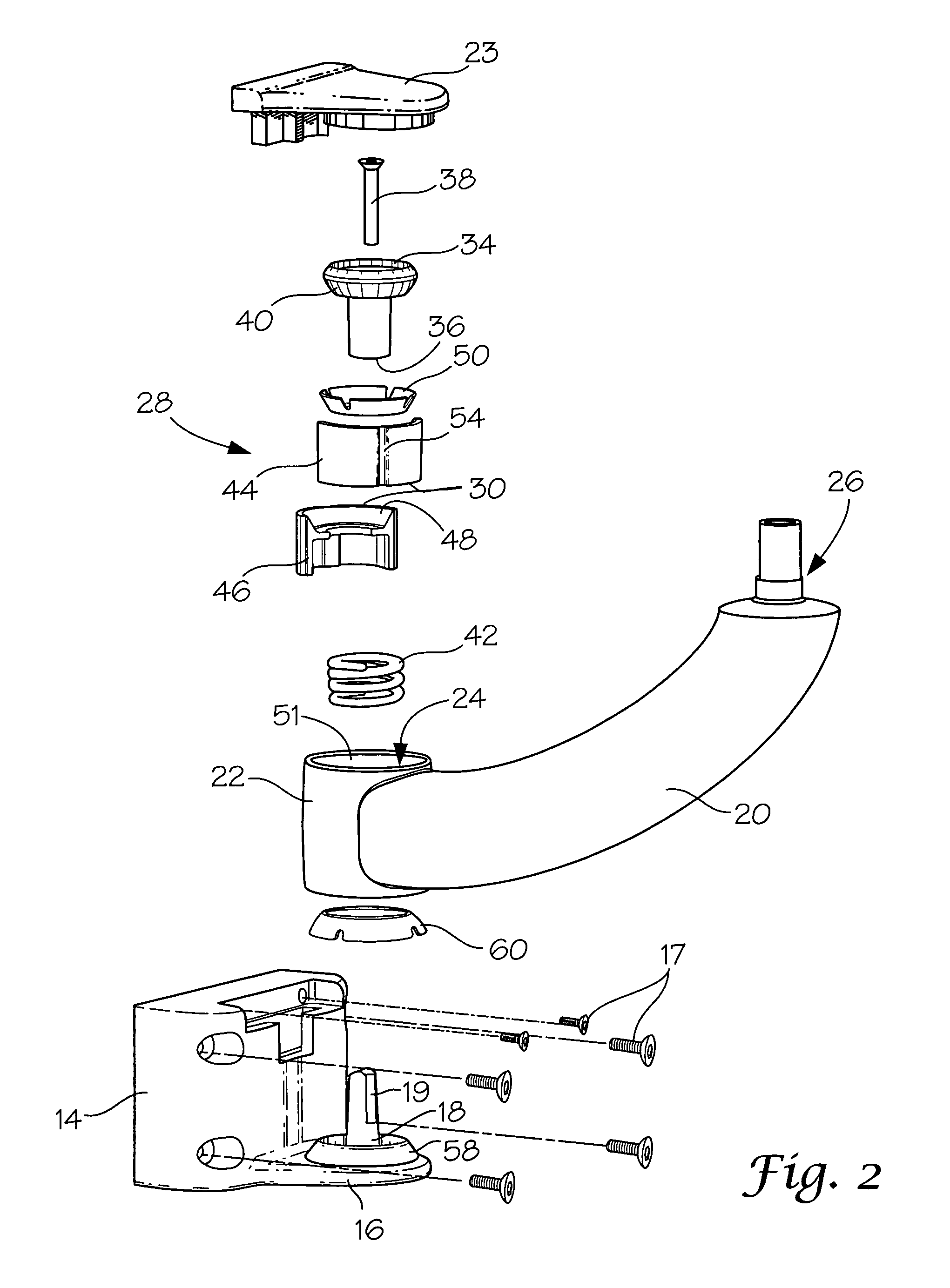 Adjustable support arm for a vehicle exterior rearview mirror assembly