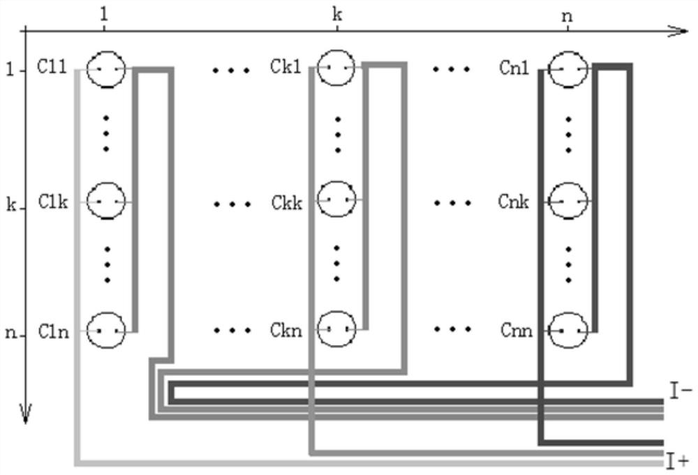 Current sharing circuit structure with large number of capacitors connected in parallel and spheromak device power supply
