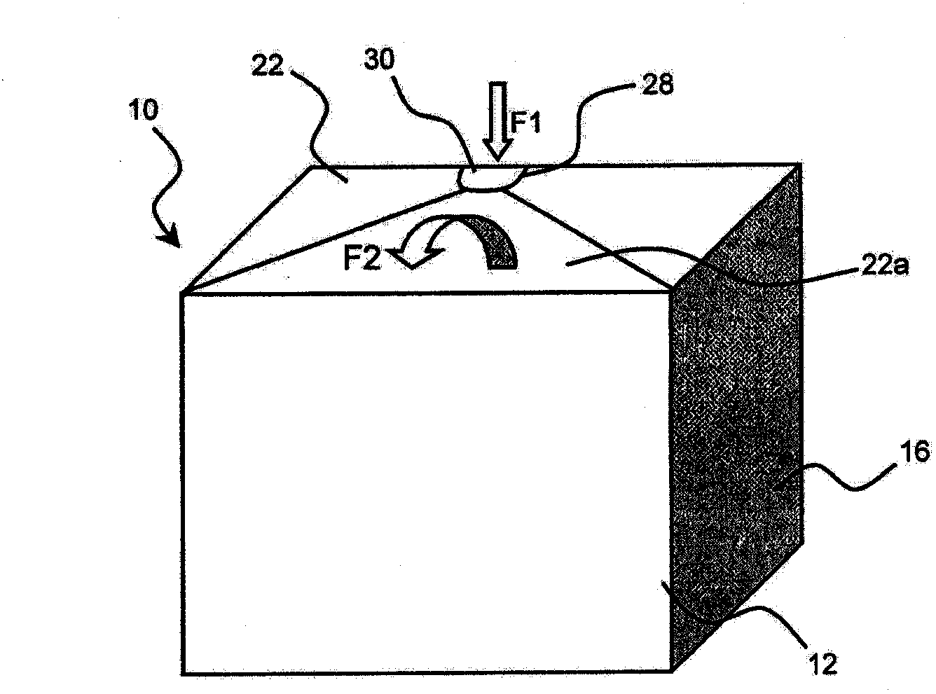 Foldable packaging with locking system in folded position