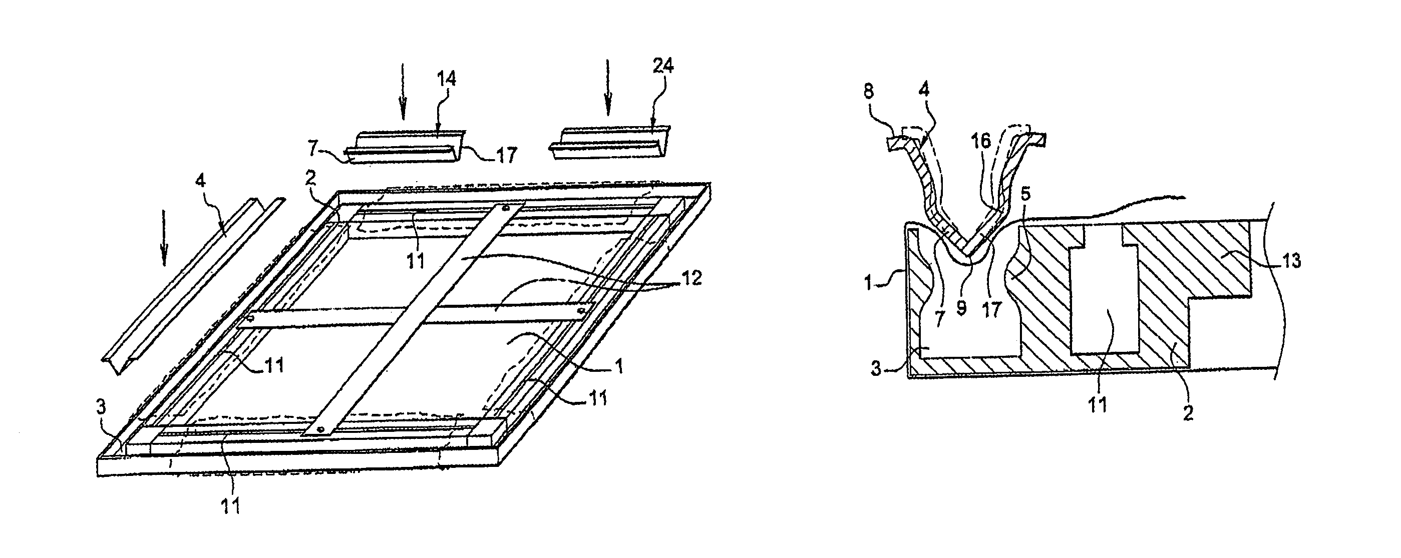 Device for tensioning and securing a canvas