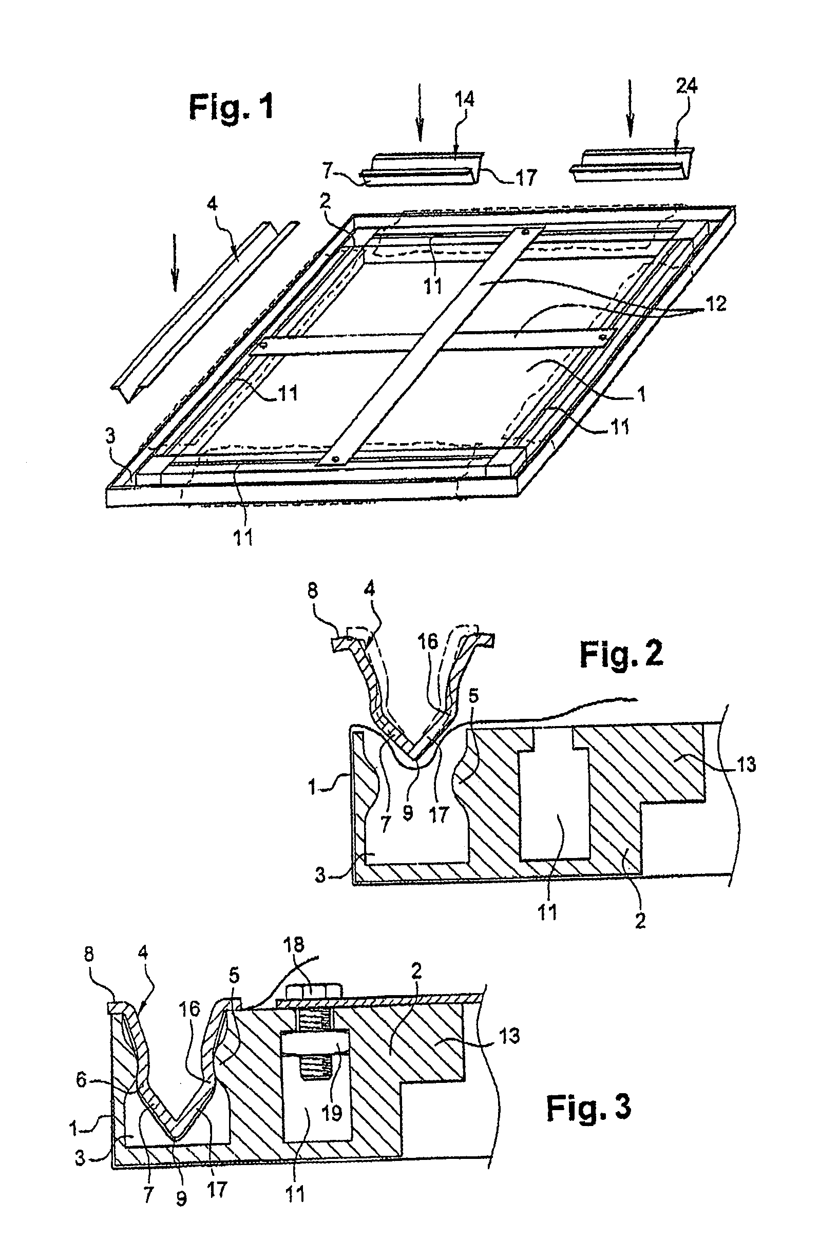 Device for tensioning and securing a canvas