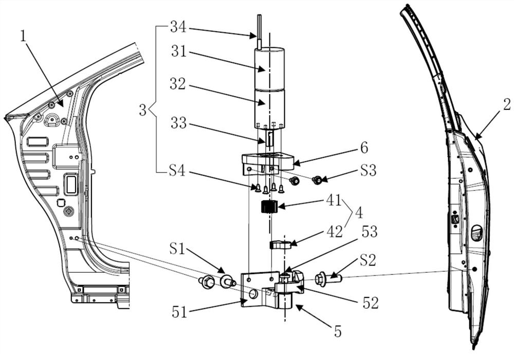 Electric driving structure of vehicle door and vehicle