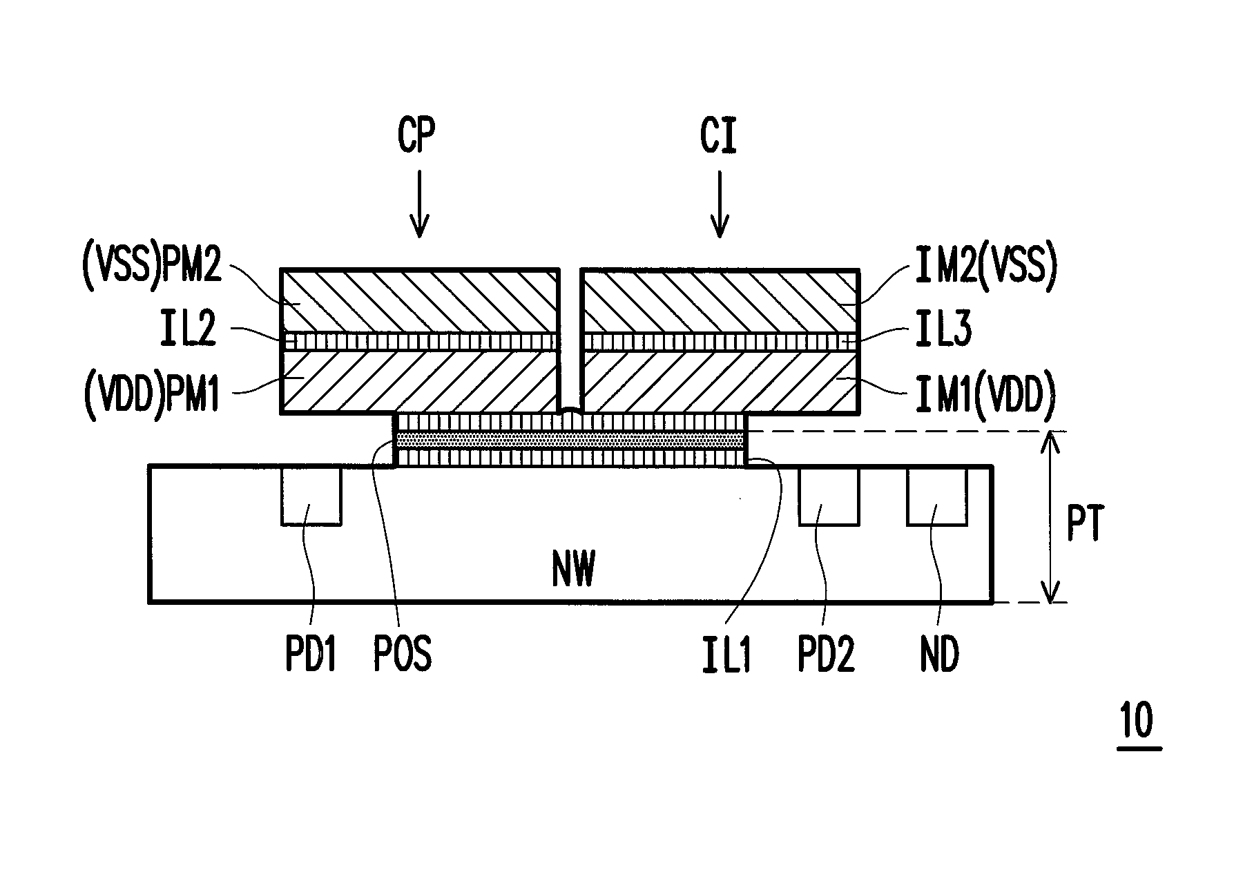 Capacitor structure applied to integrated circuit