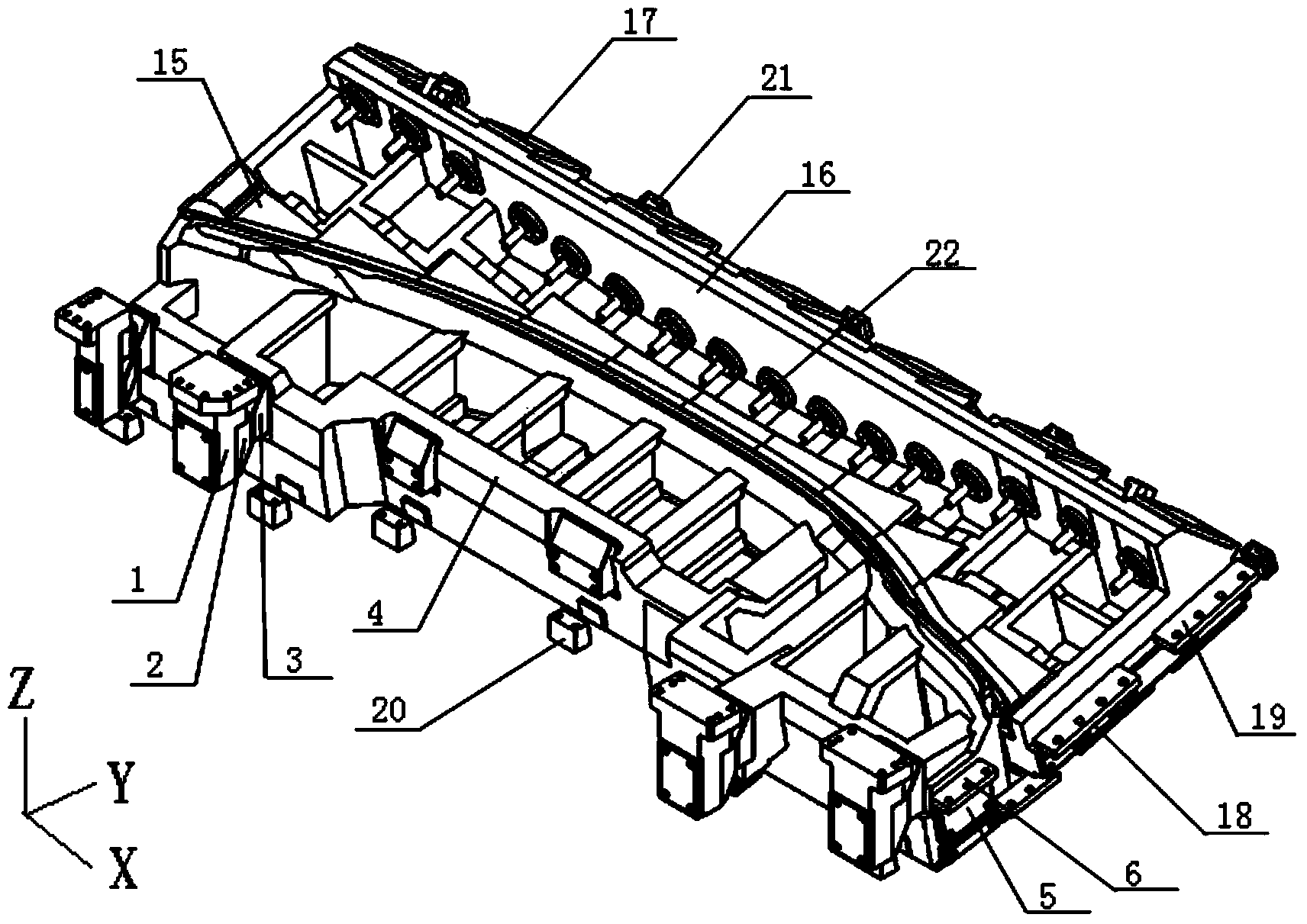 Lateral shaping tapered wedge mechanism
