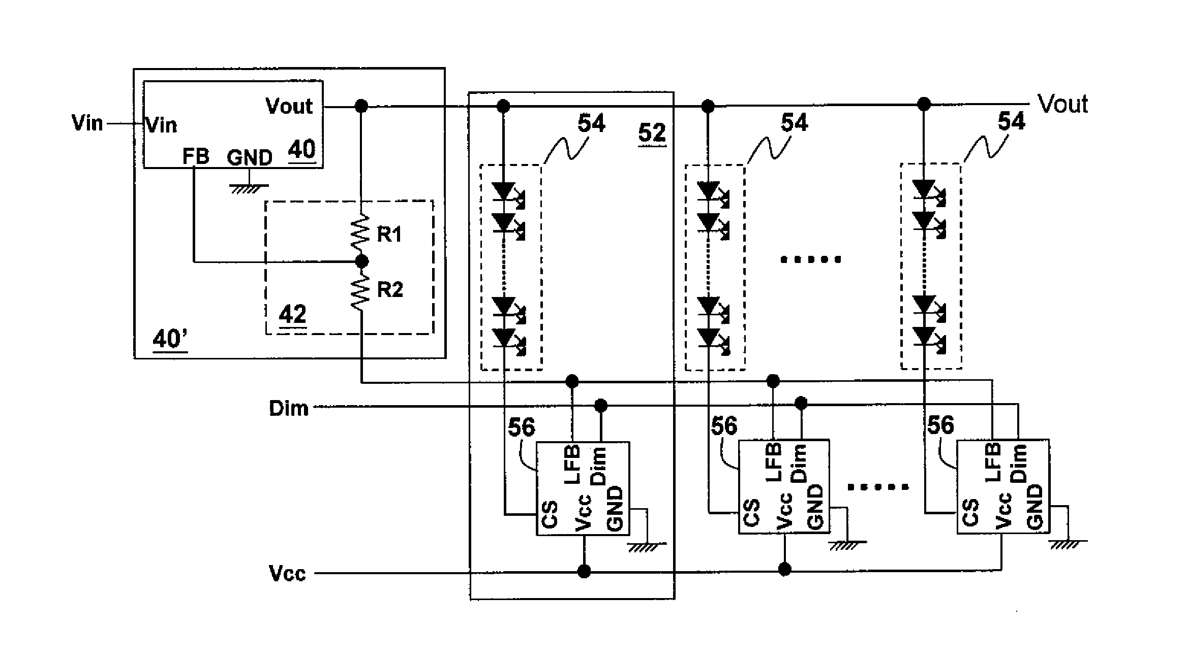 Flat panel display, light emitting module for use in flat panel display, and integrated circuit for use in light emitting module